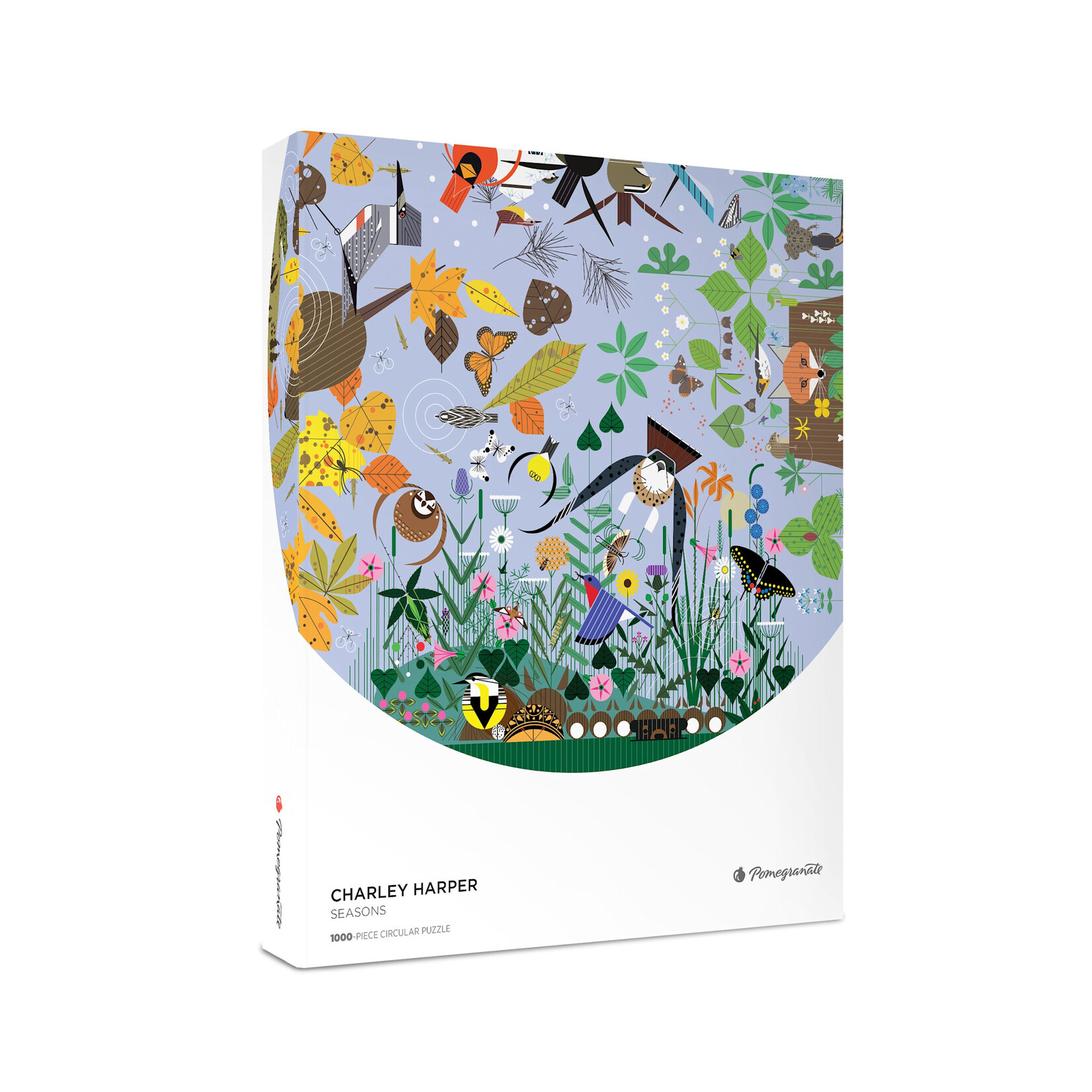 Pomegranate Charley Harper: Seasons 1000-Piece Circular Jigsaw Puzzle