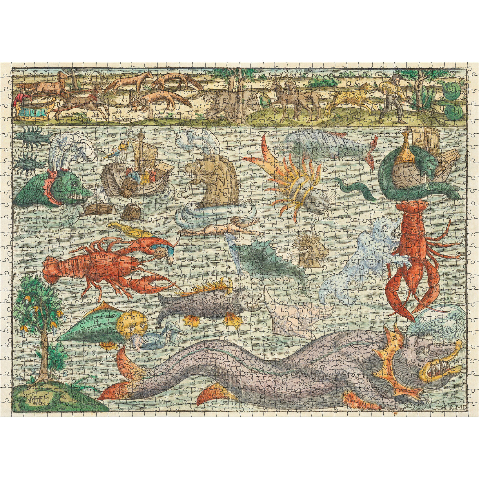 Pomegranate Sebastian Münster: Sea Monsters 1000-Piece Jigsaw Puzzle
