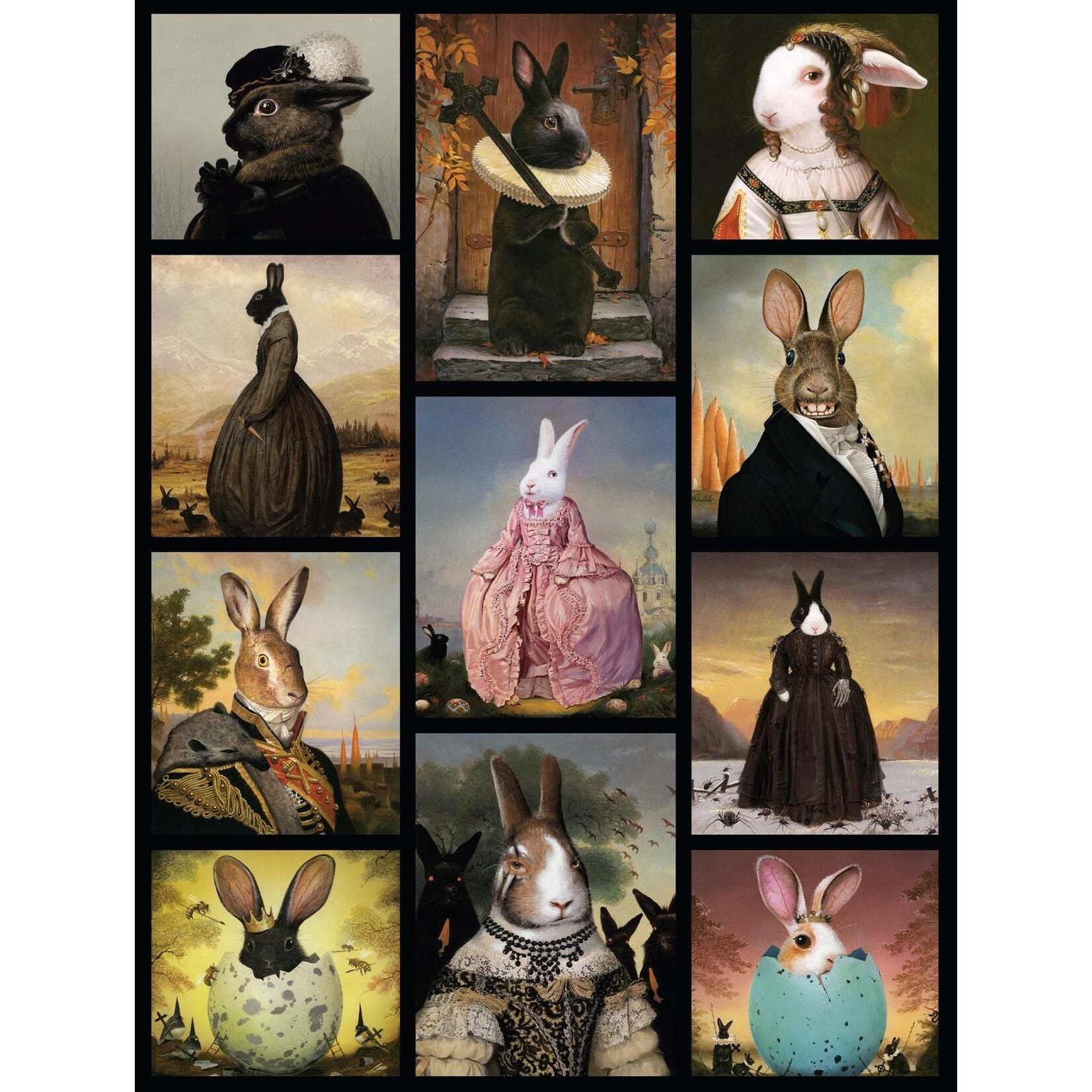 New York Puzzle Co Bill Mayer Studio - Hares to the Throne 1000 Piece Jigsaw Puzzle