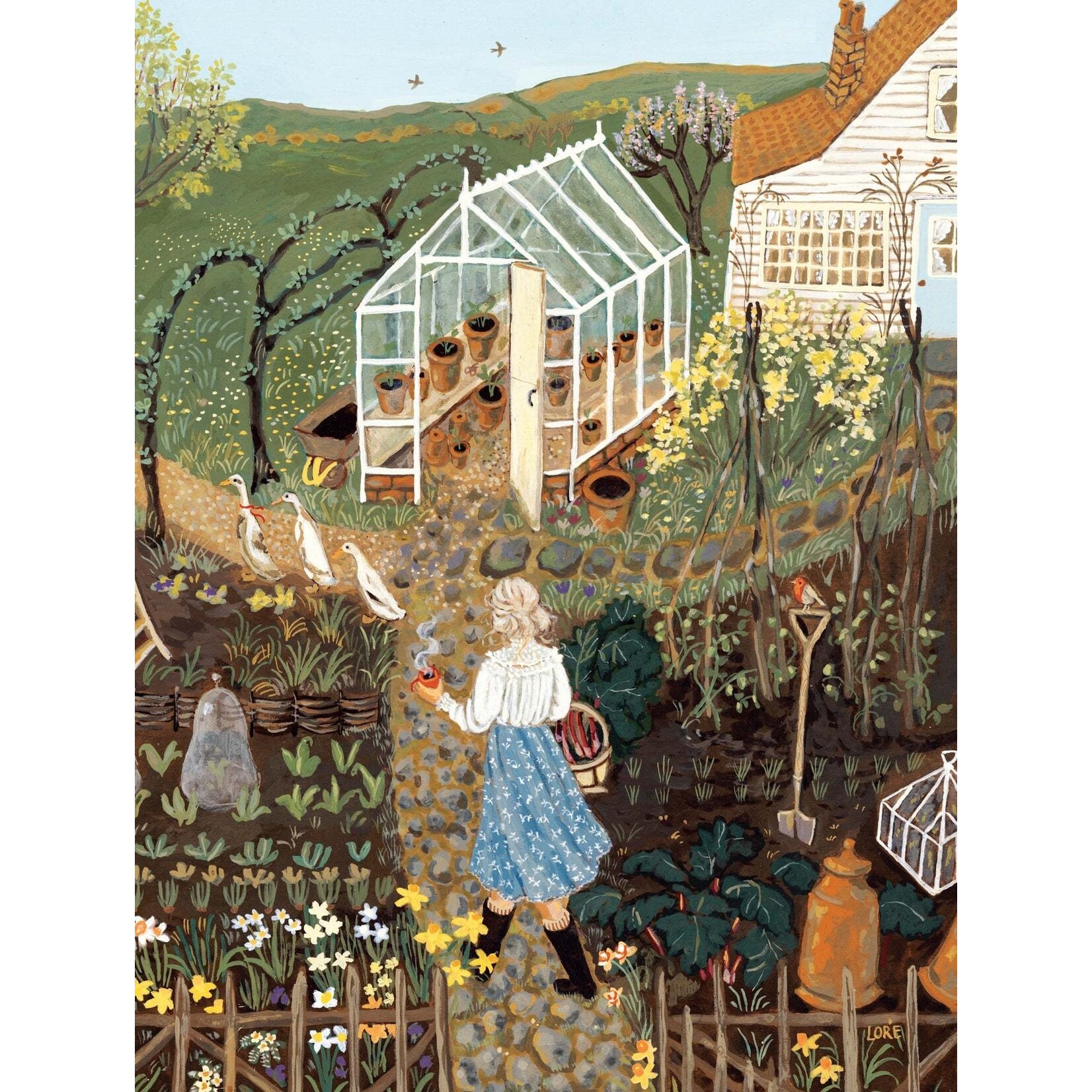 New York Puzzle Co Loré Pemberton - Lady of the Garden 750 Piece Puzzle