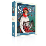 New York Puzzle Co Sunset - Snowshoeing 500 Piece Puzzle