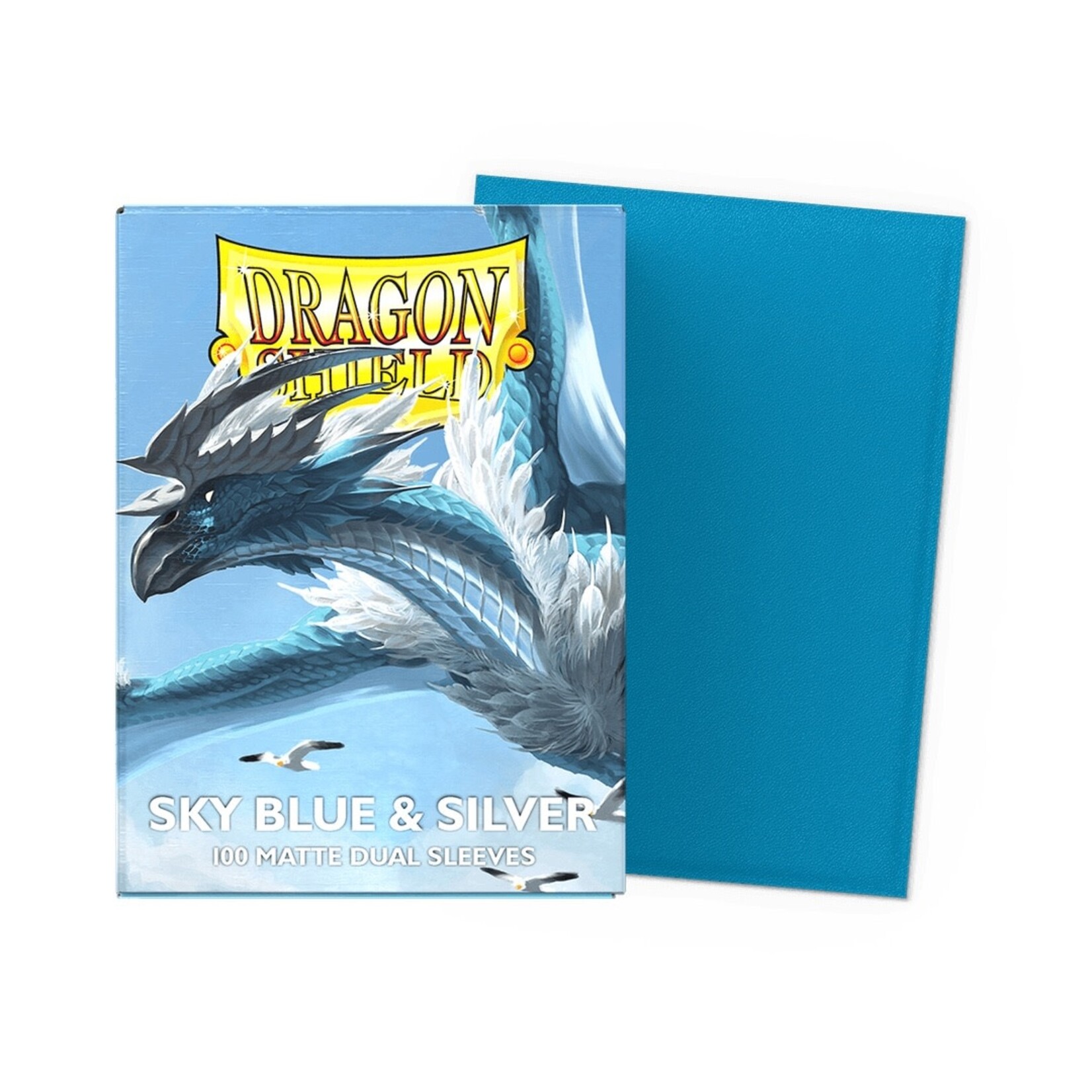 Dragon Shield Standard Size Matte Dual Sleeves - Sky Blue & Silver (100ct)