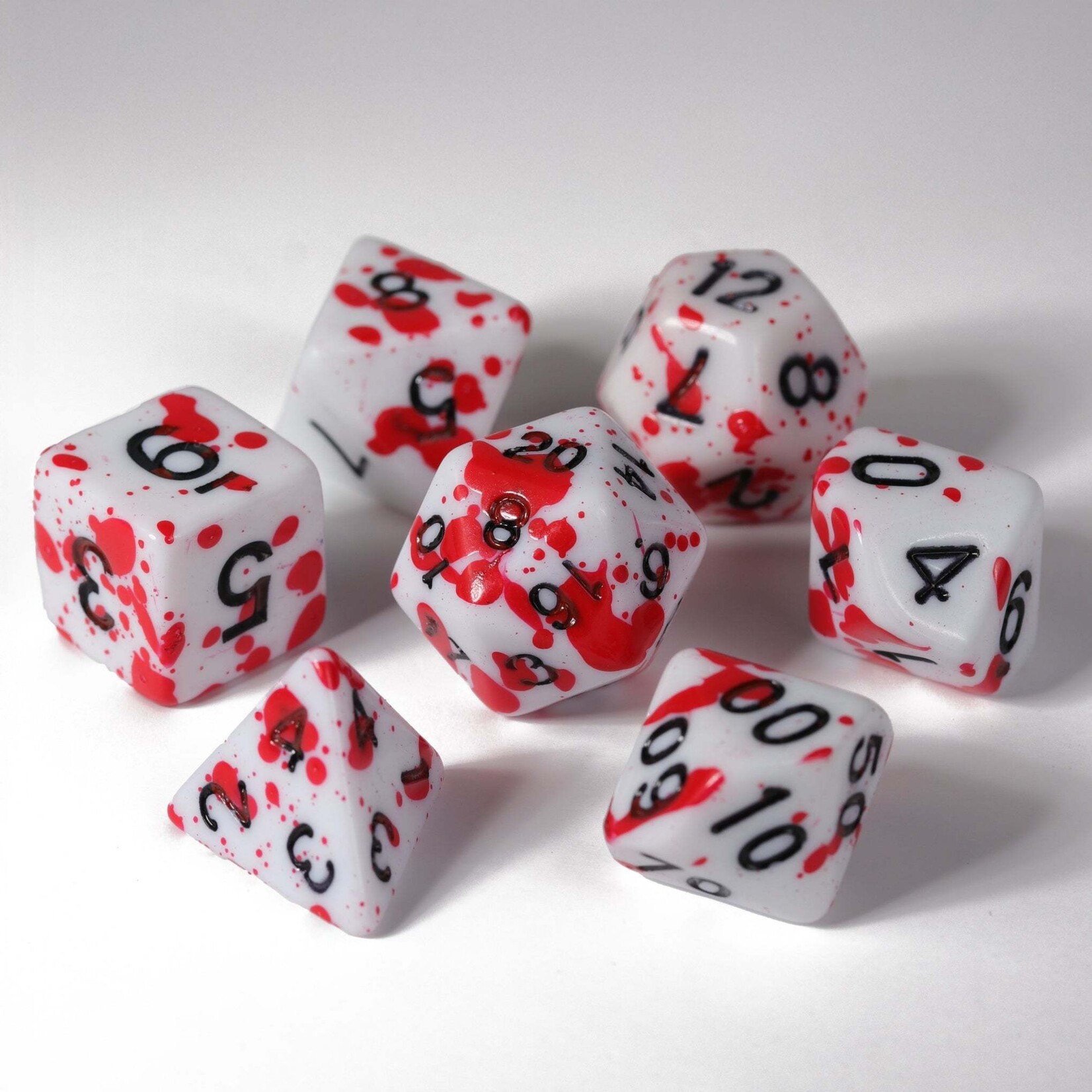 Die Hard Dice 7 Piece RPG Set - Color Spray - Red