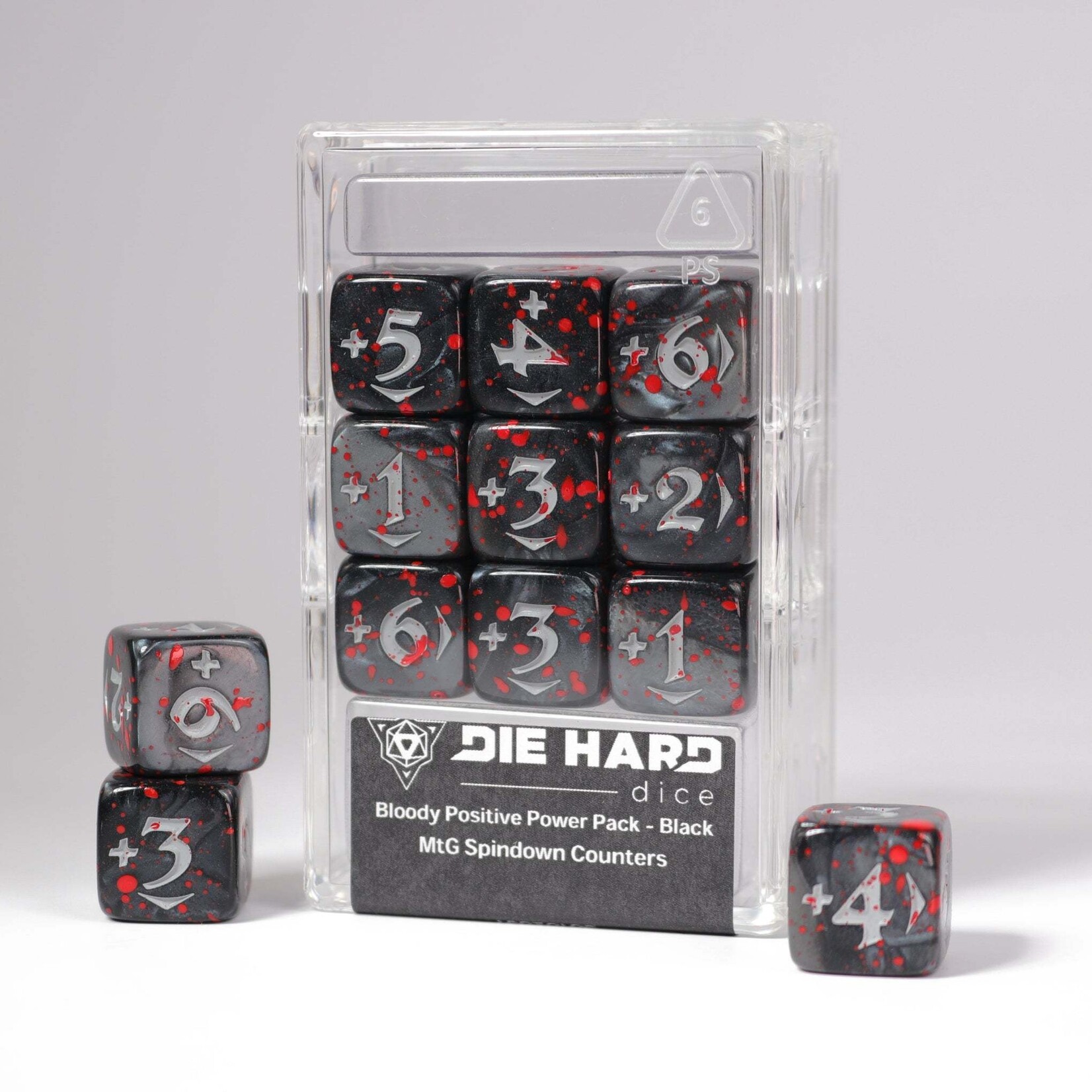 Die Hard Dice MtG Spindown Counters - Bloody Positive Power Pack - Black