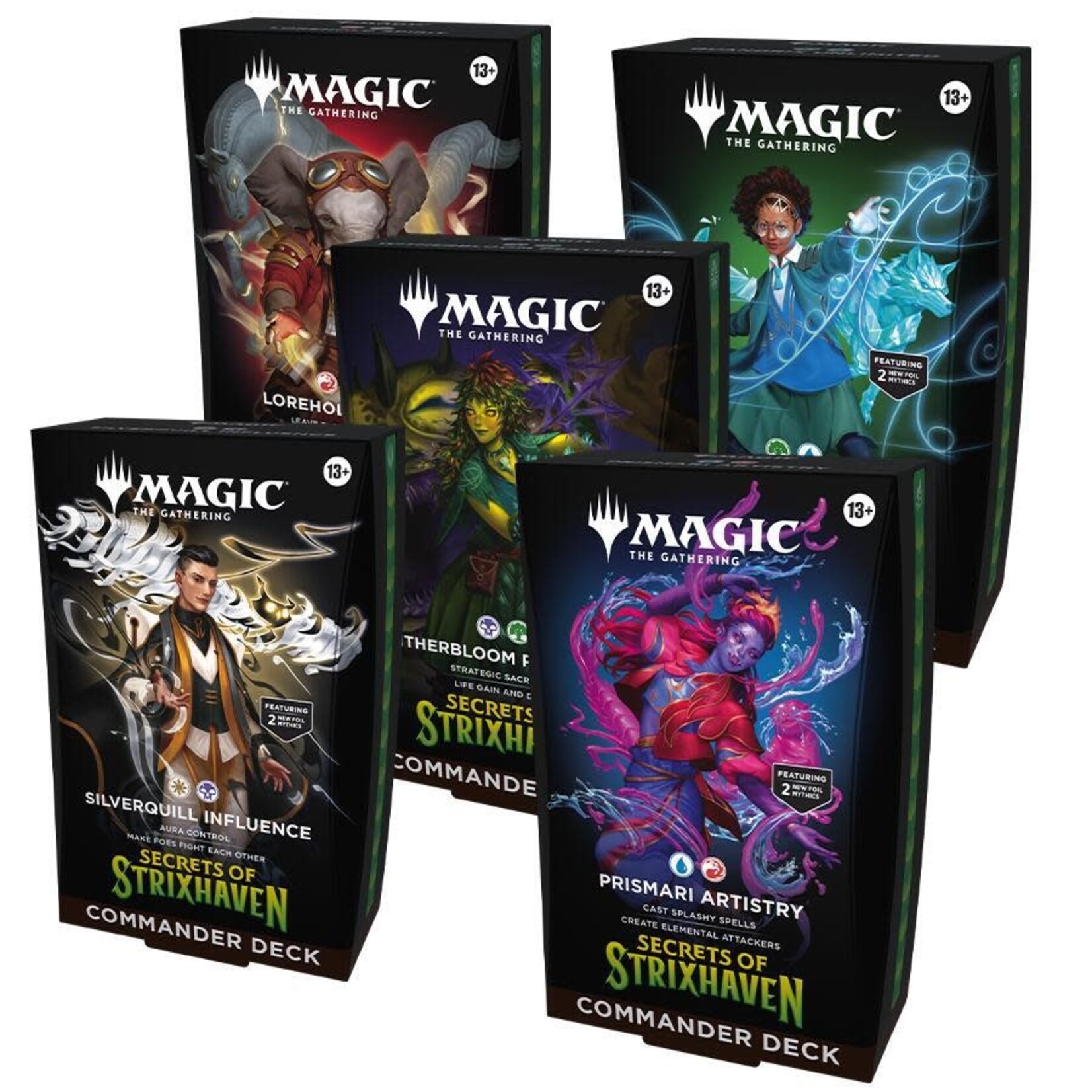 Wizards of the Coast PREORDER Secrets of Strixhaven Commander Deck Bundle (5pcs)