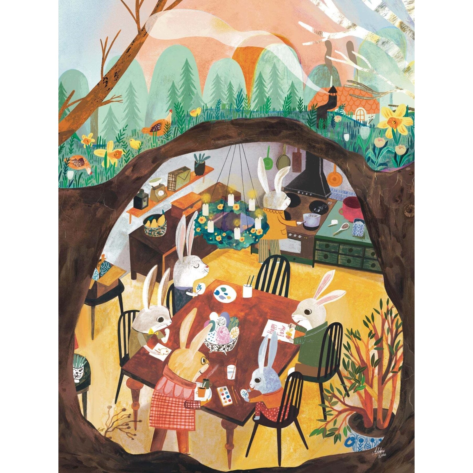 New York Puzzle Co Adelina Lirius - Spring Preparations 500 Piece Puzzle