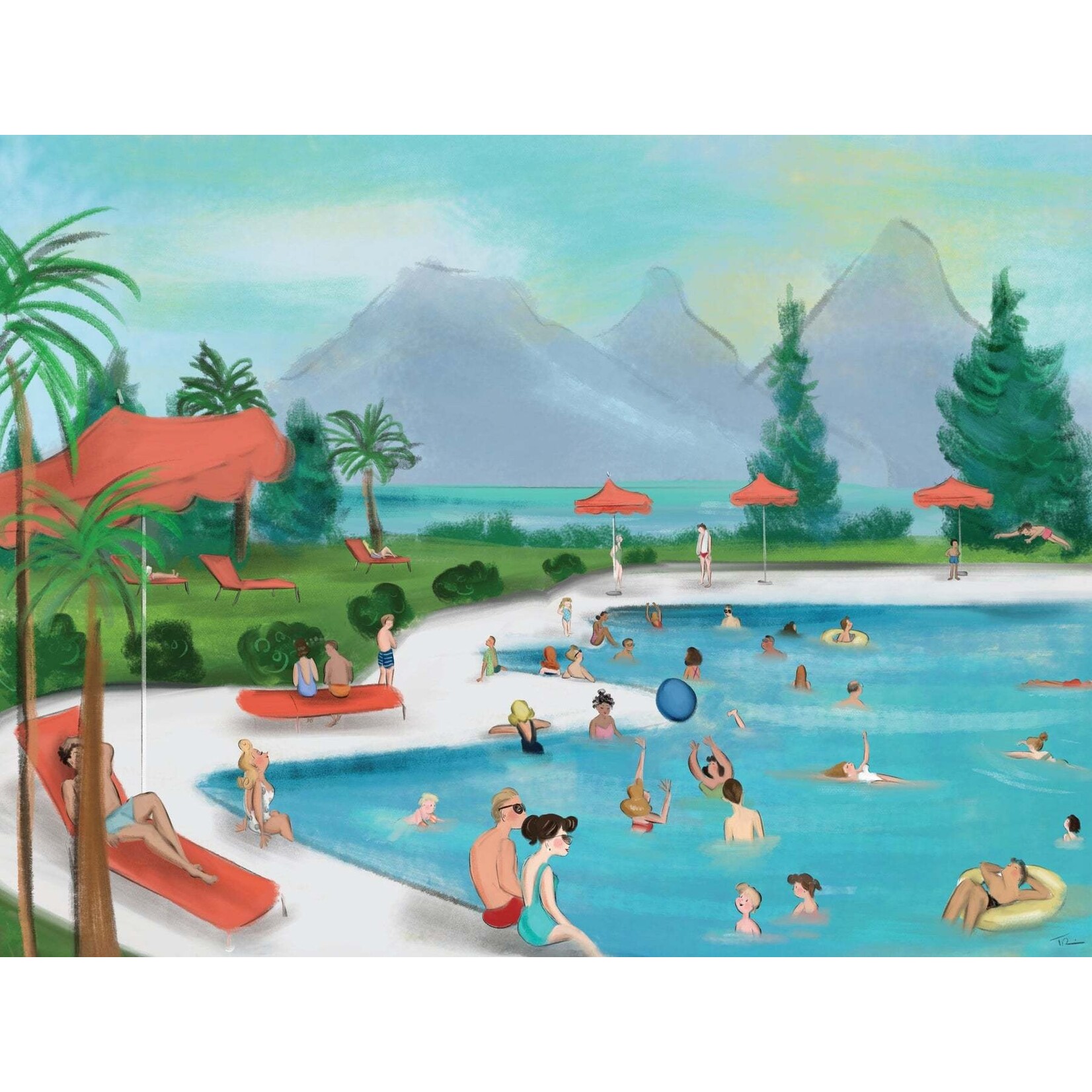 New York Puzzle Co Tug Rice - Splish Splash 1000 Piece Puzzle