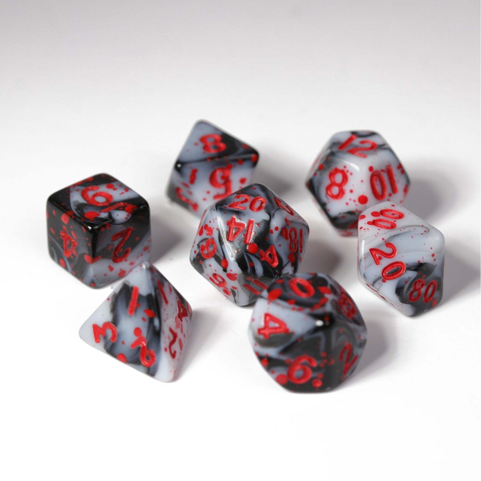 Die Hard Dice Critlings 7 Piece Mini RPG Set - Bloody Crimson Noir