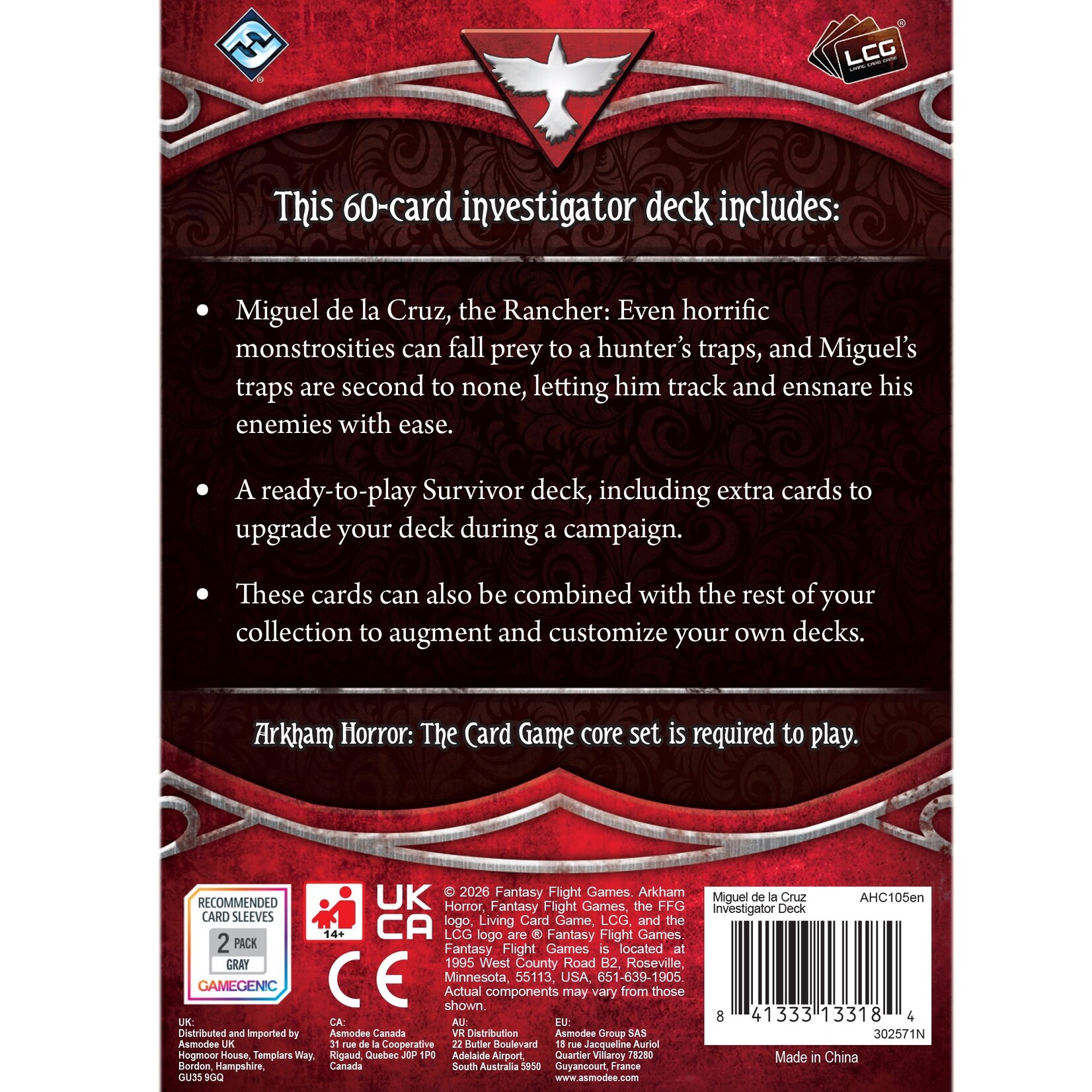 Fantasy Flight Games Arkham Horror: The Card Game Investigator Deck - Miguel De La Cruz