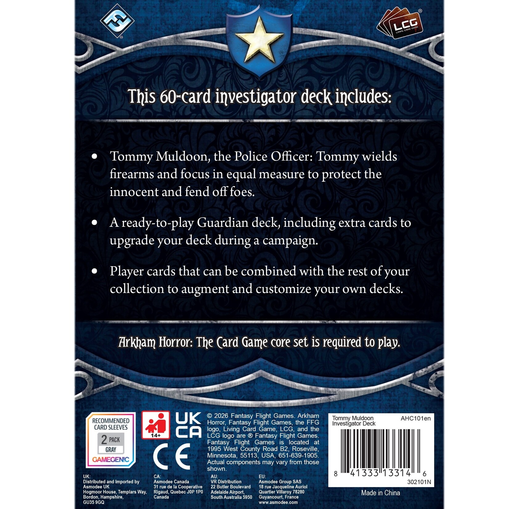 Fantasy Flight Games Arkham Horror: The Card Game Investigator Deck - Tommy Muldoon