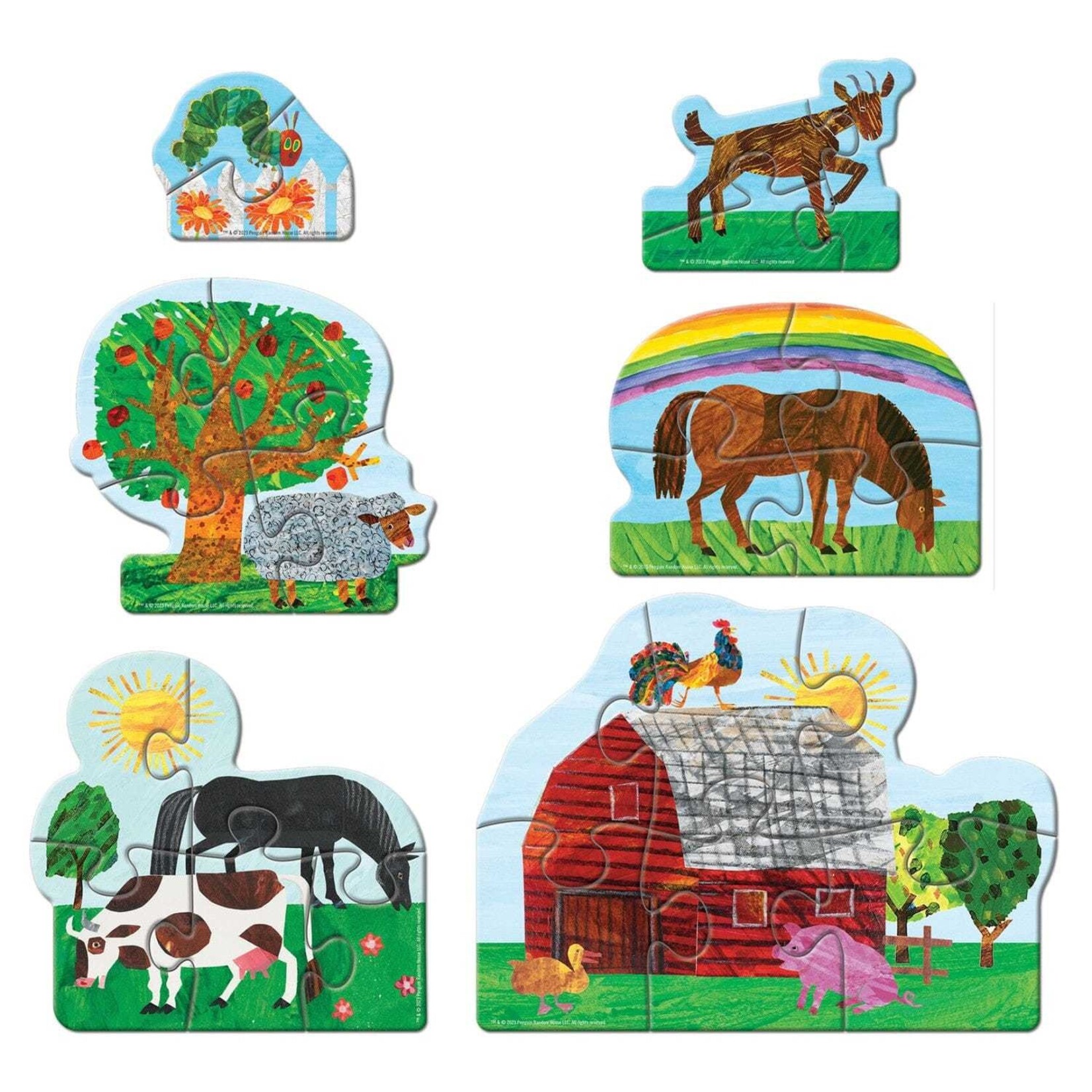 Masterpieces Puzzles World of Eric Carle - Farm Fun 6 Shaped Puzzles