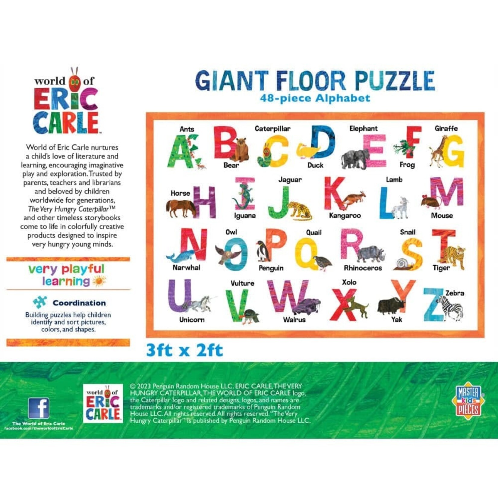 Masterpieces Puzzles World of Eric Carle - Giant Alphabet Floor Puzzle 48 Pieces