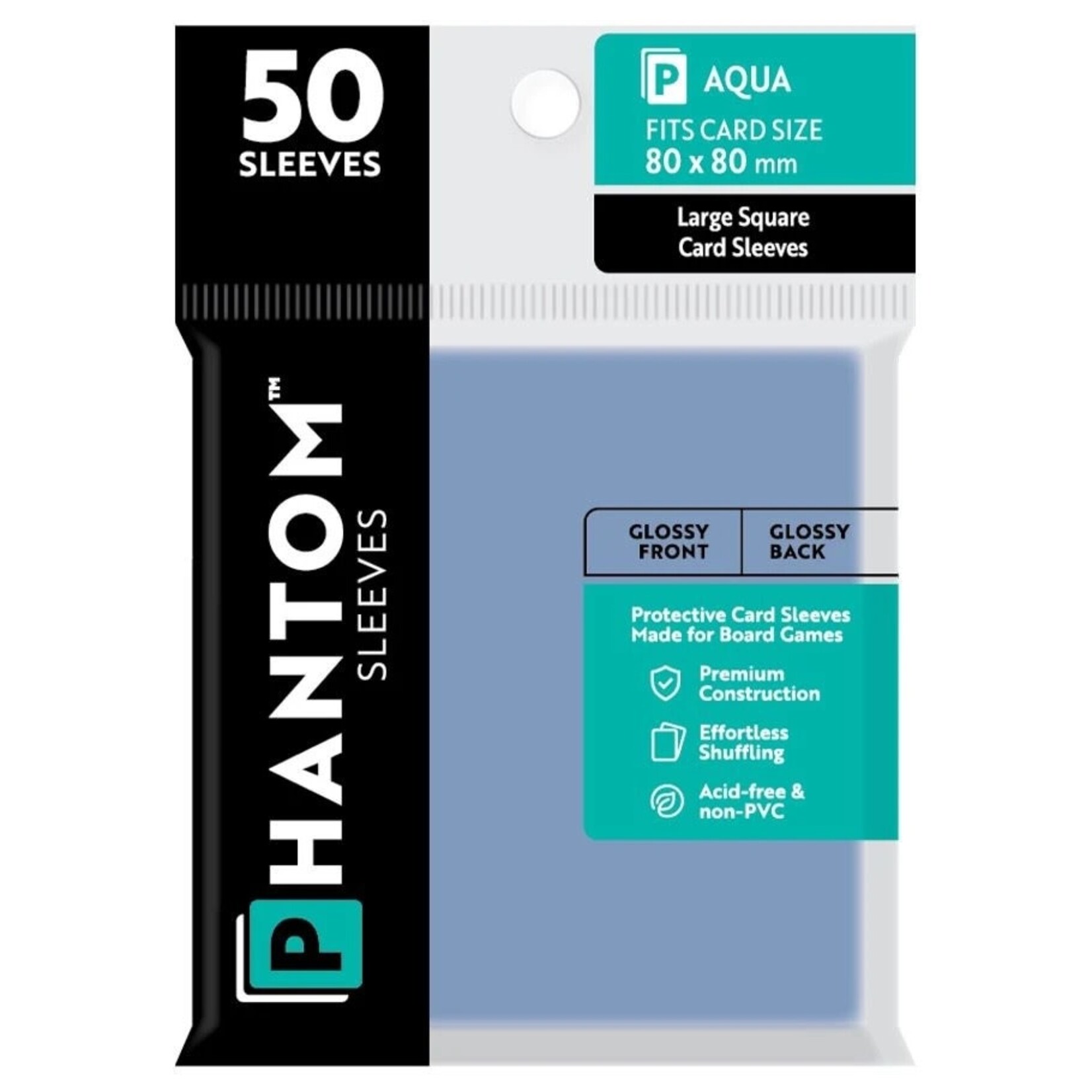 Phantom Sleeves Aqua Sleeves (80mm x 80mm) - Gloss/Gloss (50)