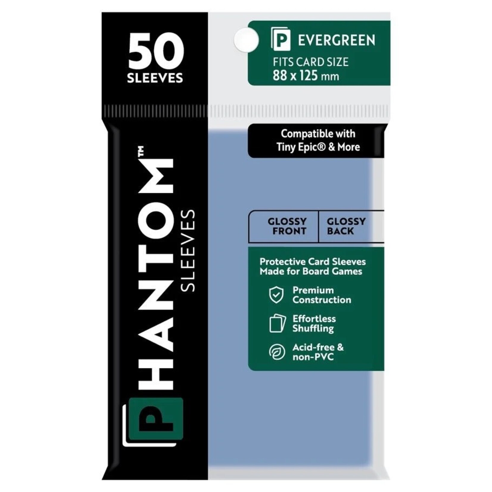 Phantom Sleeves Evergreen Sleeves (88mm x 125mm) - Gloss/Gloss (50)