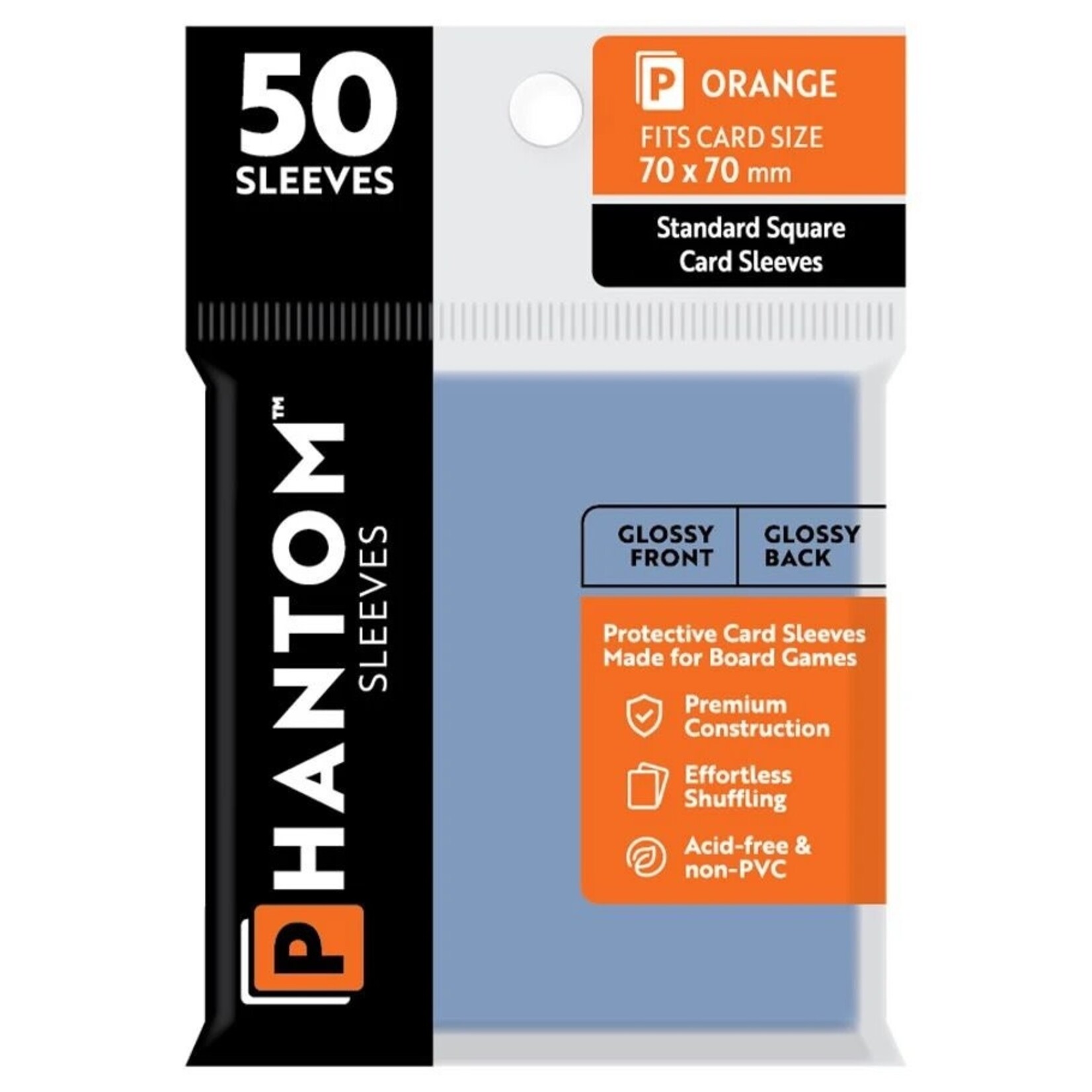 Phantom Sleeves Orange Sleeves (70mm x 70mm) - Gloss/Gloss (50)