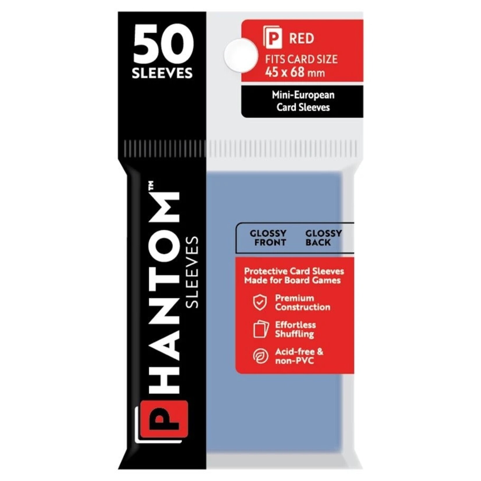 Phantom Sleeves Red Sleeves (45mm x 68mm) - Gloss/Gloss (50)