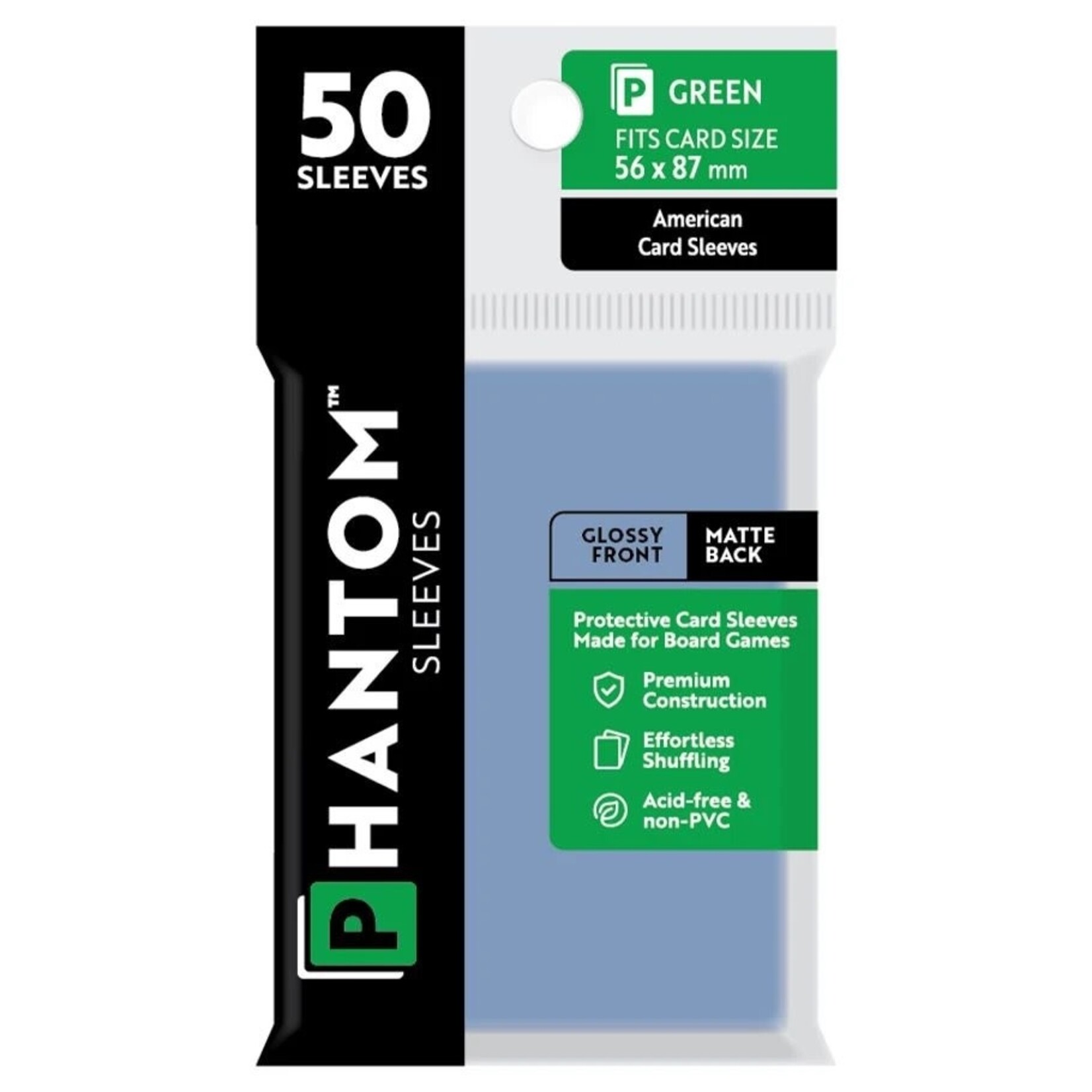 Phantom Sleeves Green Sleeves (56mm x 87mm) - Gloss/Matte (50)