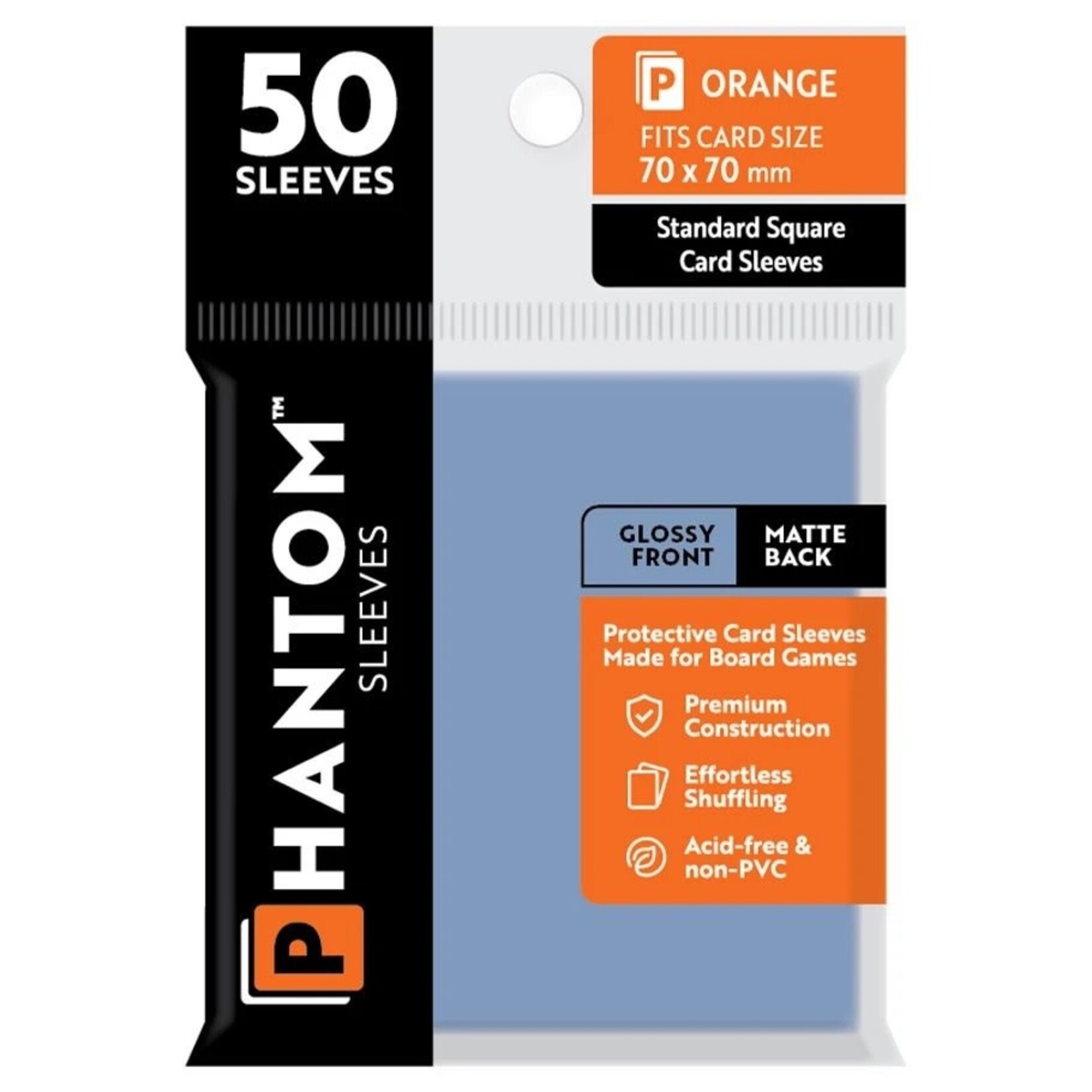 Phantom Sleeves Orange Sleeves (70mm x 70mm) - Gloss/Matte (50)
