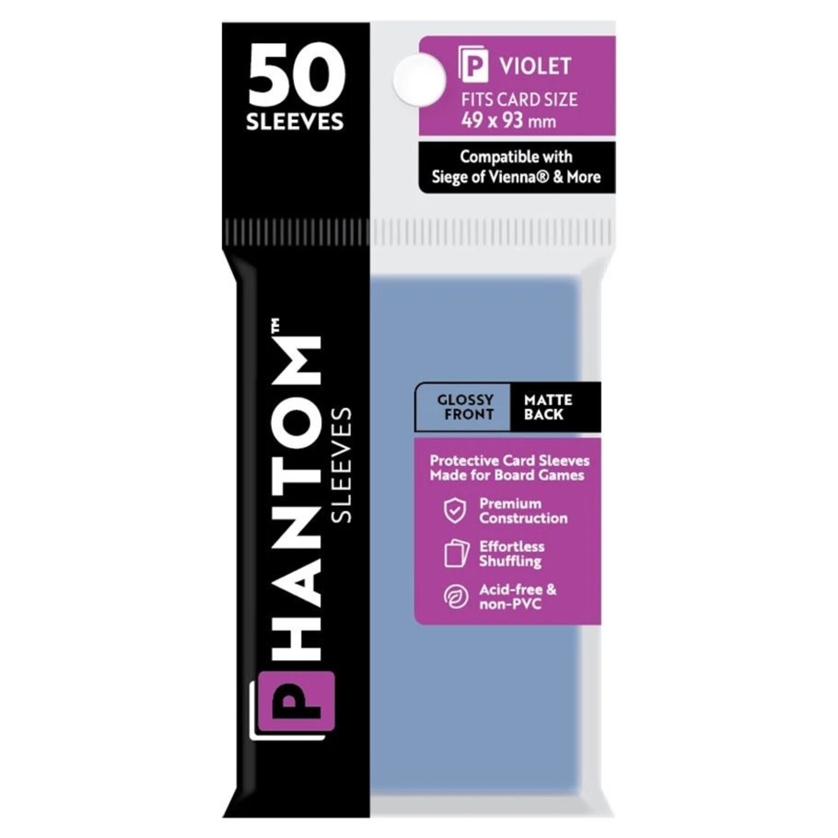 Phantom Sleeves Violet Sleeves (49mm x 93mm) - Gloss/Matte (50)