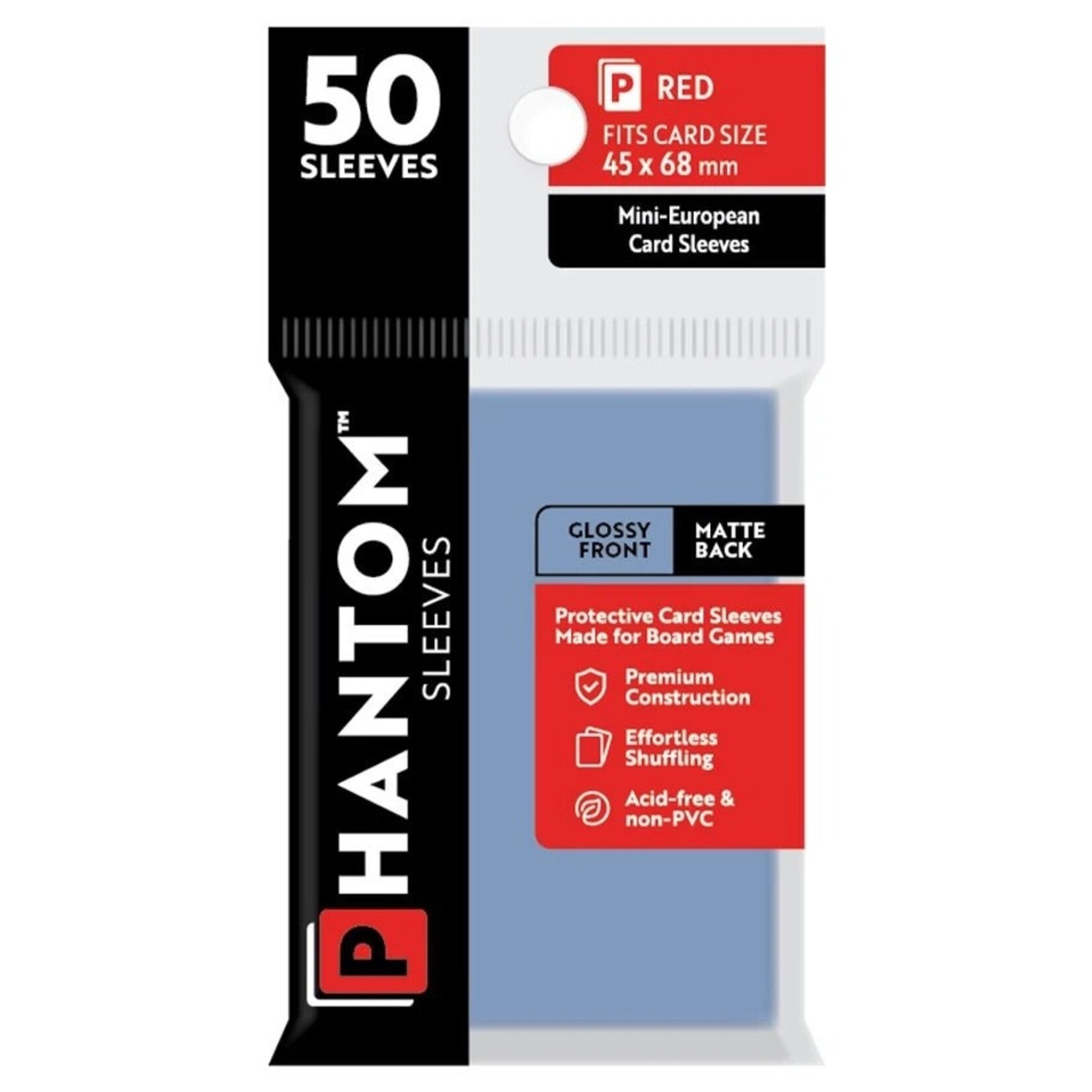 Phantom Sleeves Red Sleeves (45mm x 68mm) - Gloss/Matte (50)