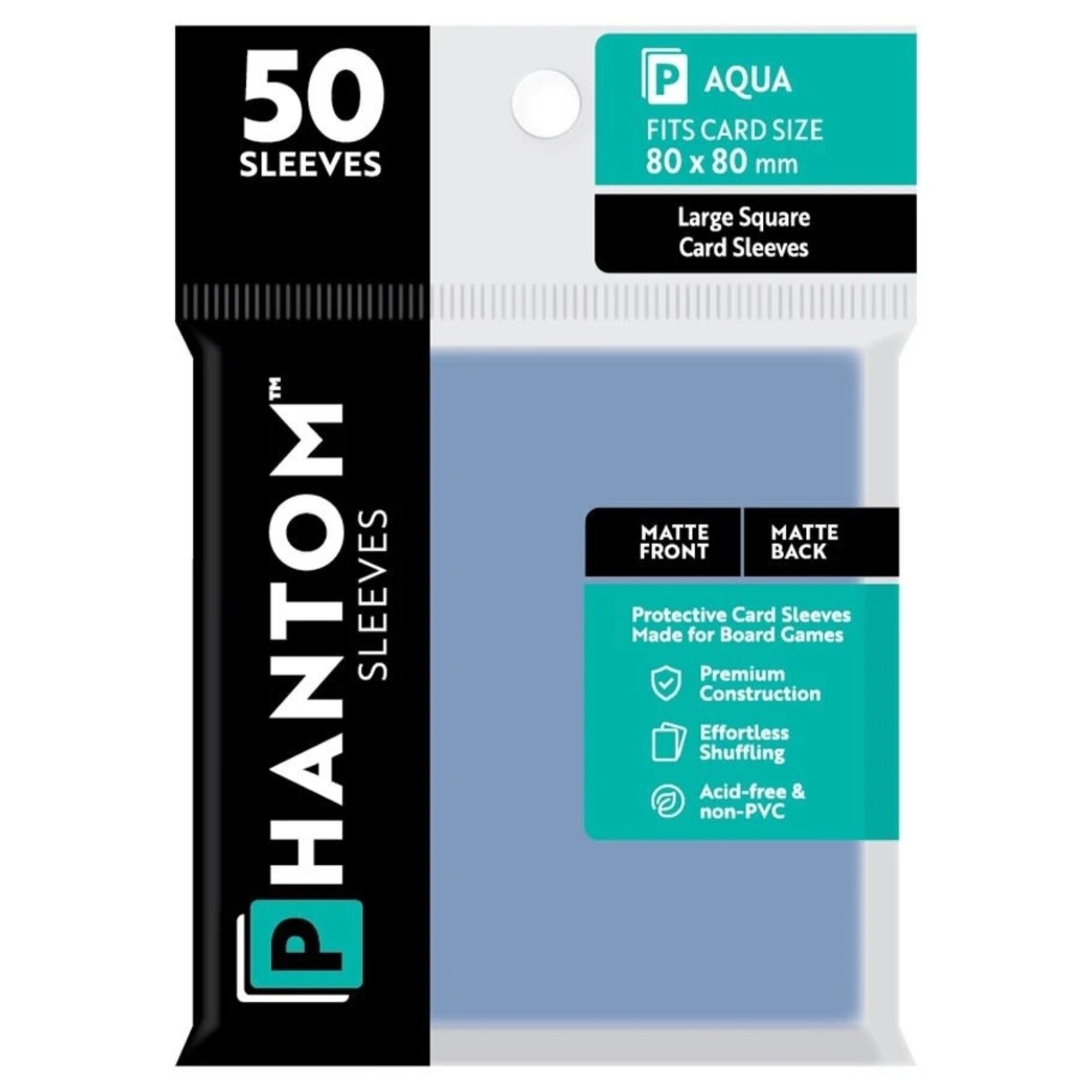 Phantom Sleeves Aqua Sleeves (80mm x 80mm) - Matte/Matte (50)