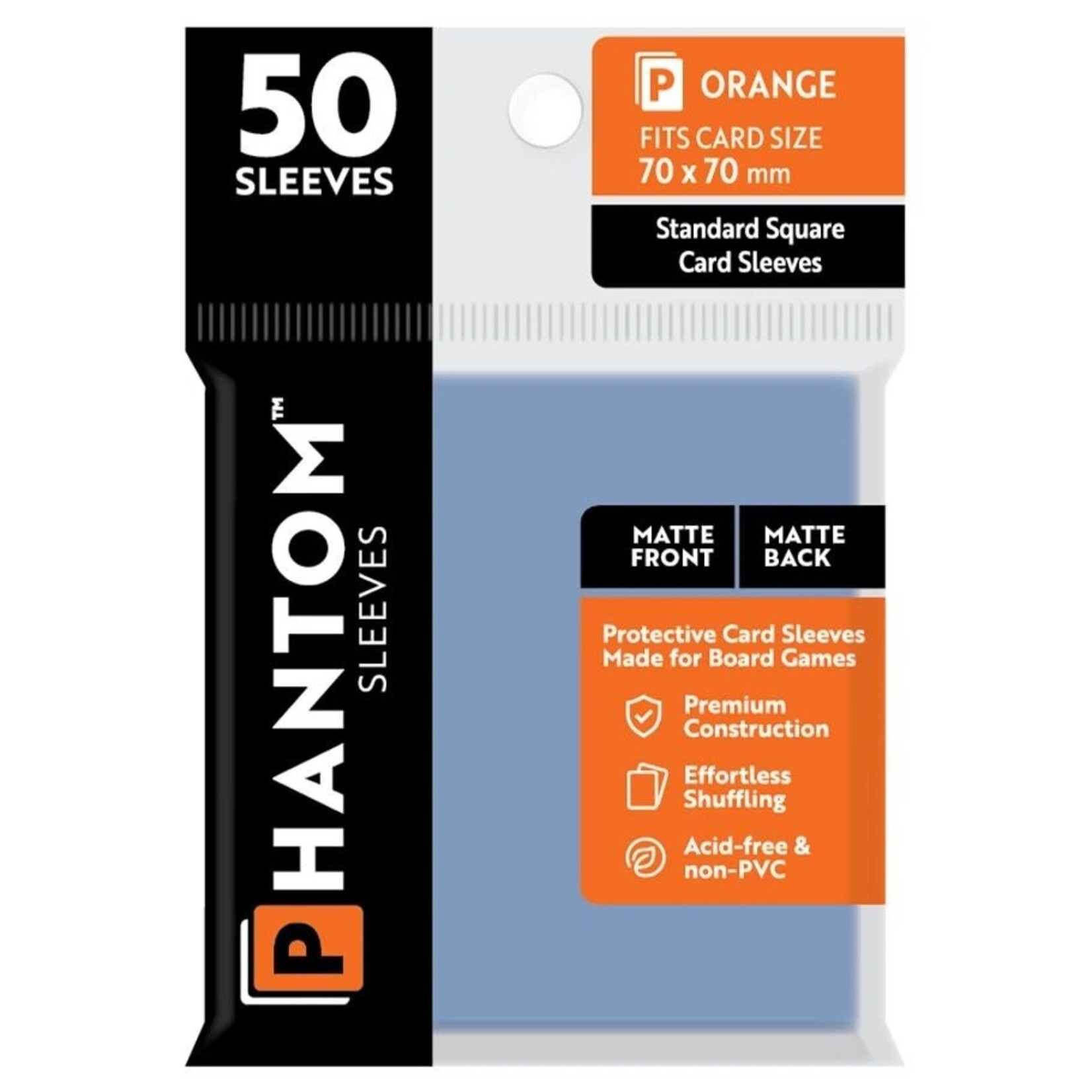 Phantom Sleeves Orange Sleeves (70mm x 70mm) - Matte/Matte (50)