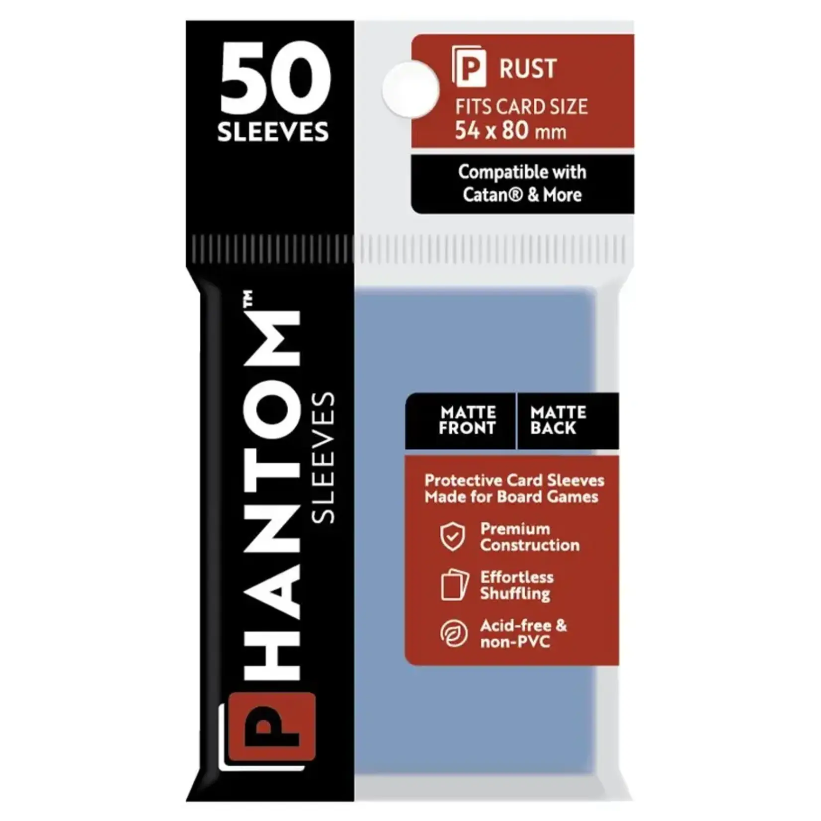 Phantom Sleeves Rust Sleeves (54mm x 80mm) - Matte/Matte (50)