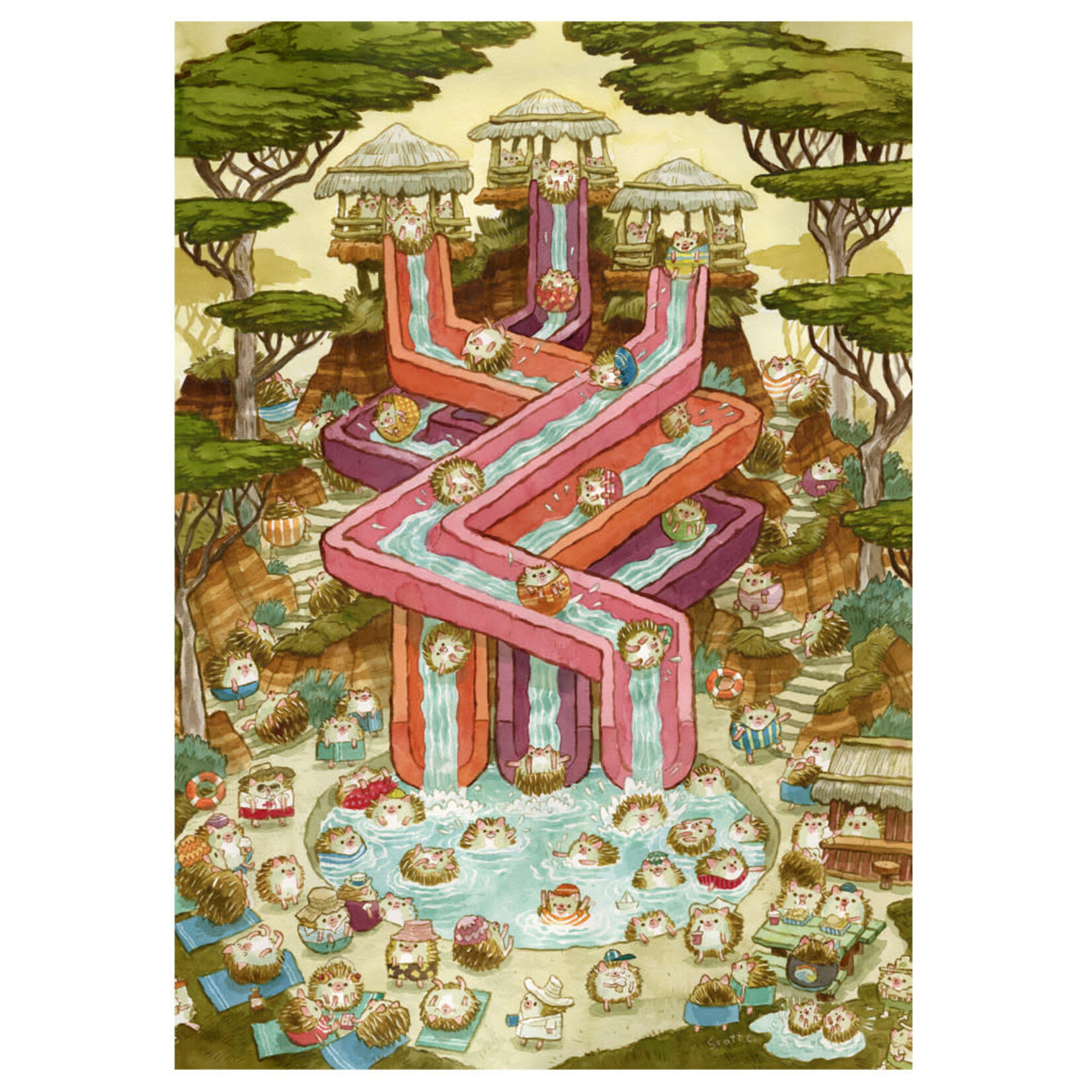 The Scott C Shop Hedgehog Waterpark 500 Piece Puzzle
