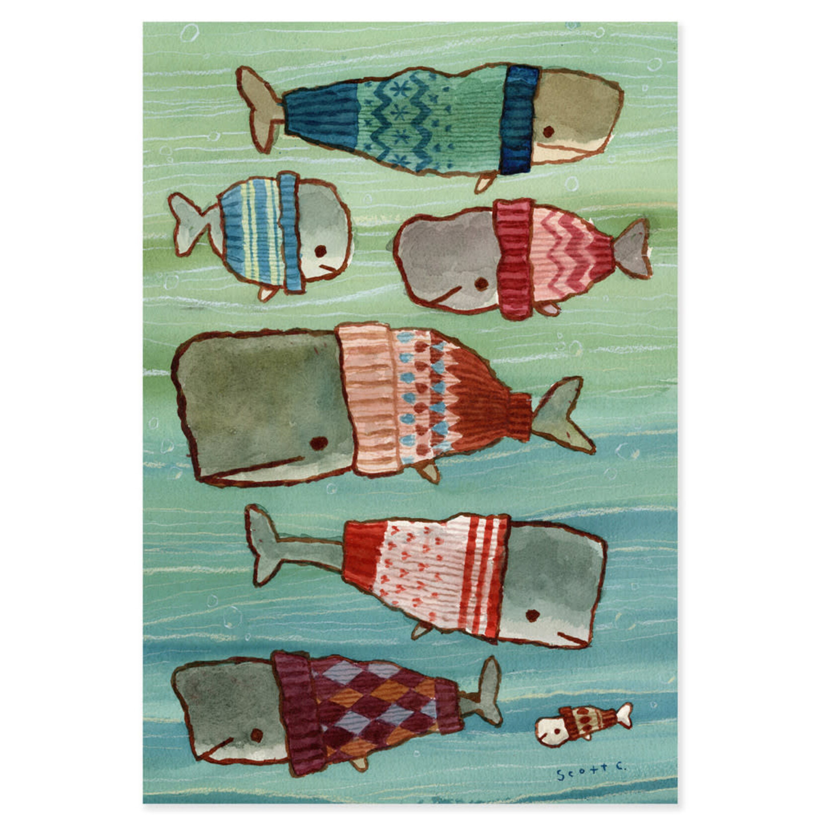 The Scott C Shop Whale Sweaters 500 Piece Puzzle