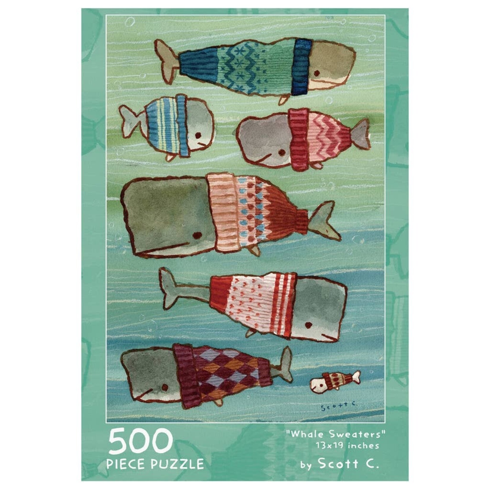 The Scott C Shop Whale Sweaters 500 Piece Puzzle
