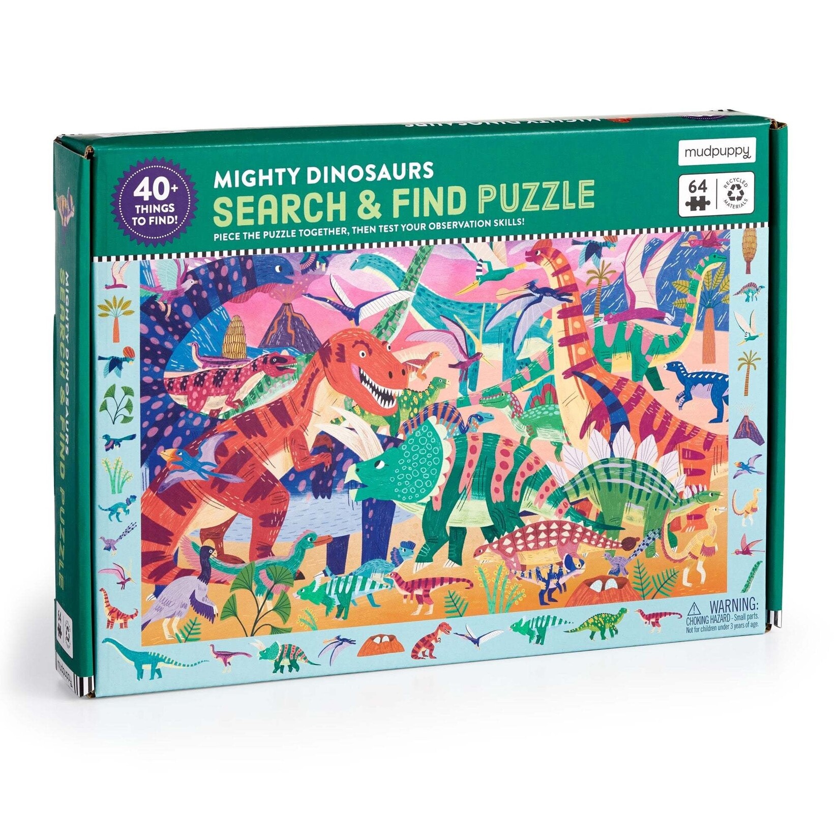 Mudpuppy Search & Find 64 Piece Puzzle - Mighty Dinosaurs