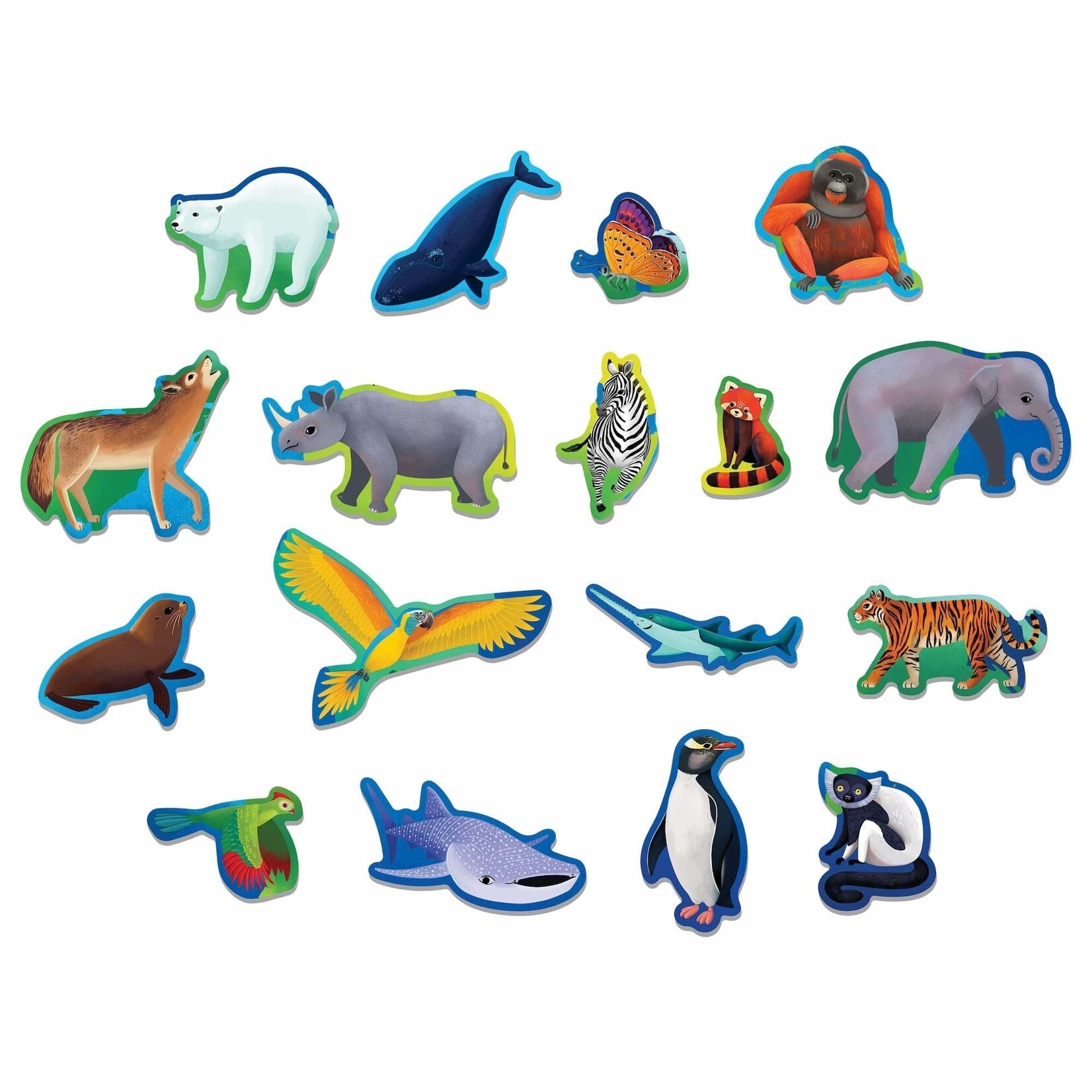 Mudpuppy Geography Puzzle - Endangered Species Around the World 80 Piece Puzzle