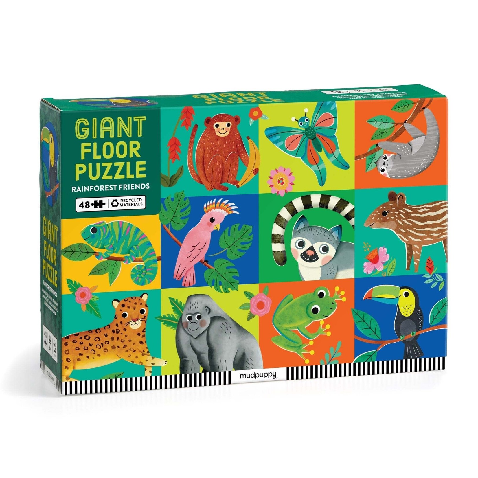 Mudpuppy Floor Puzzle - Rainforest Friends 48 Piece Puzzle