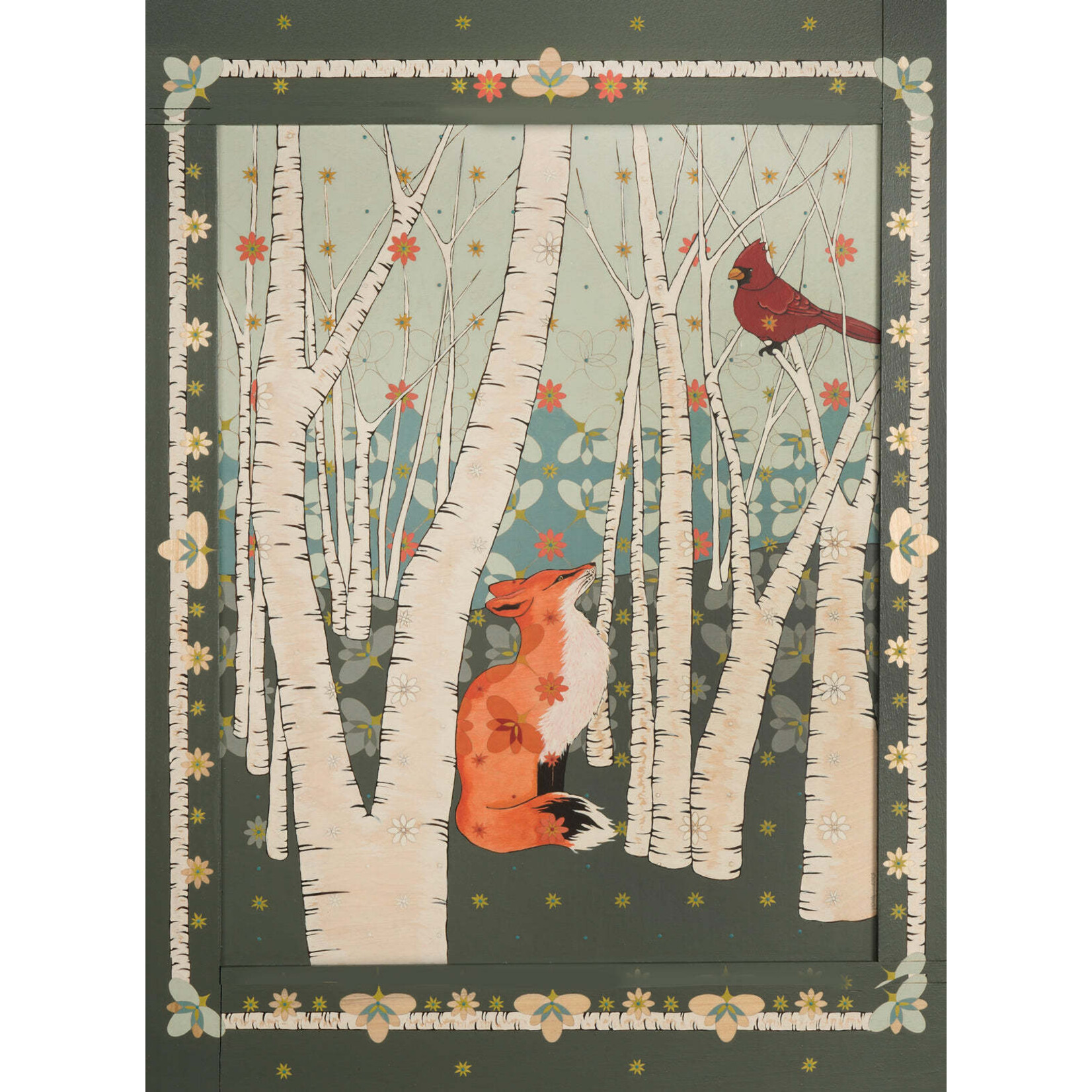 Bridgetown Puzzles Fox and Cardinal 500 Piece Puzzle