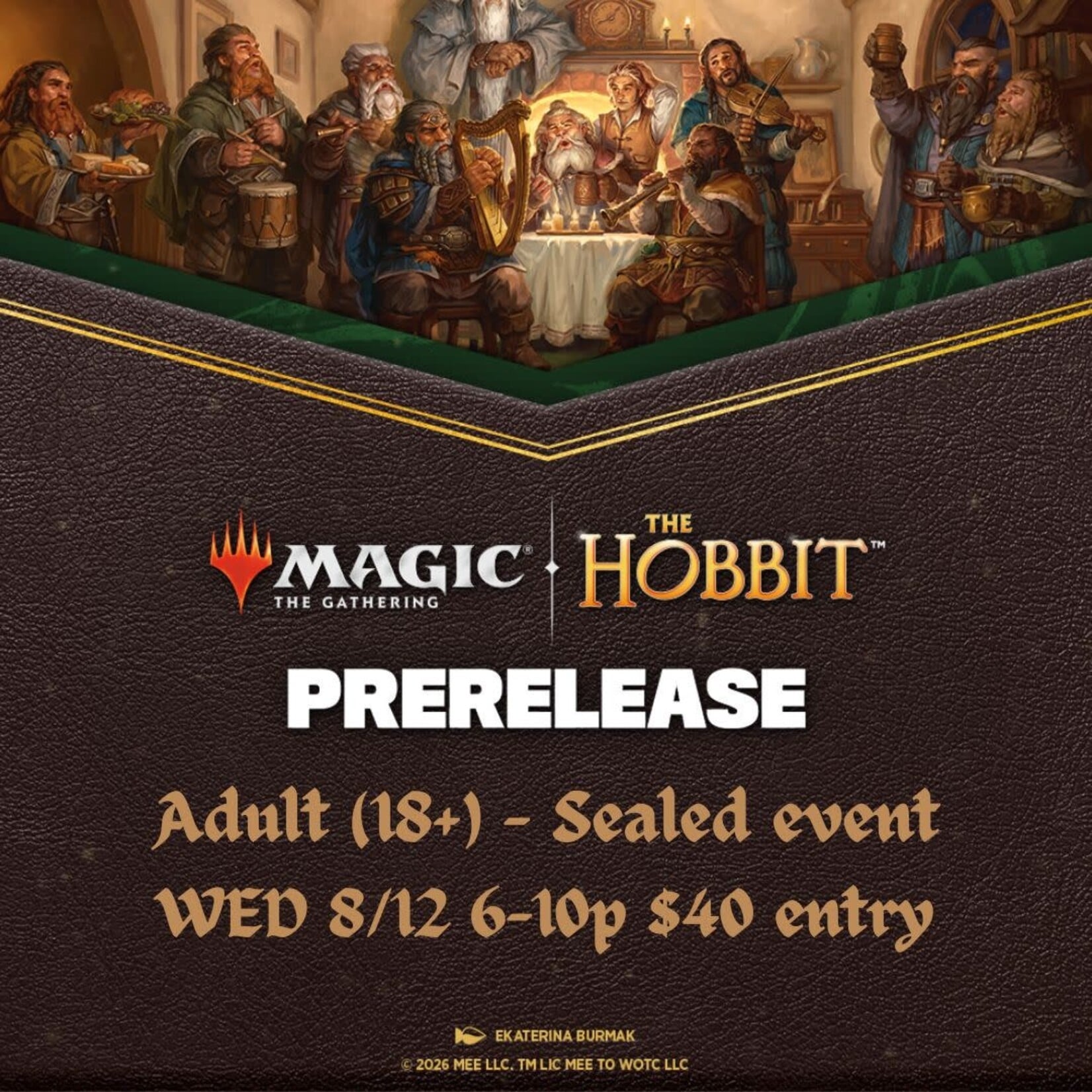 Wizards of the Coast The Hobbit Prerelease for Adults - Wednesday 8/12