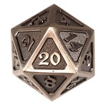 Die Hard Dice Dire d20 - Mythica Battleworn Silver
