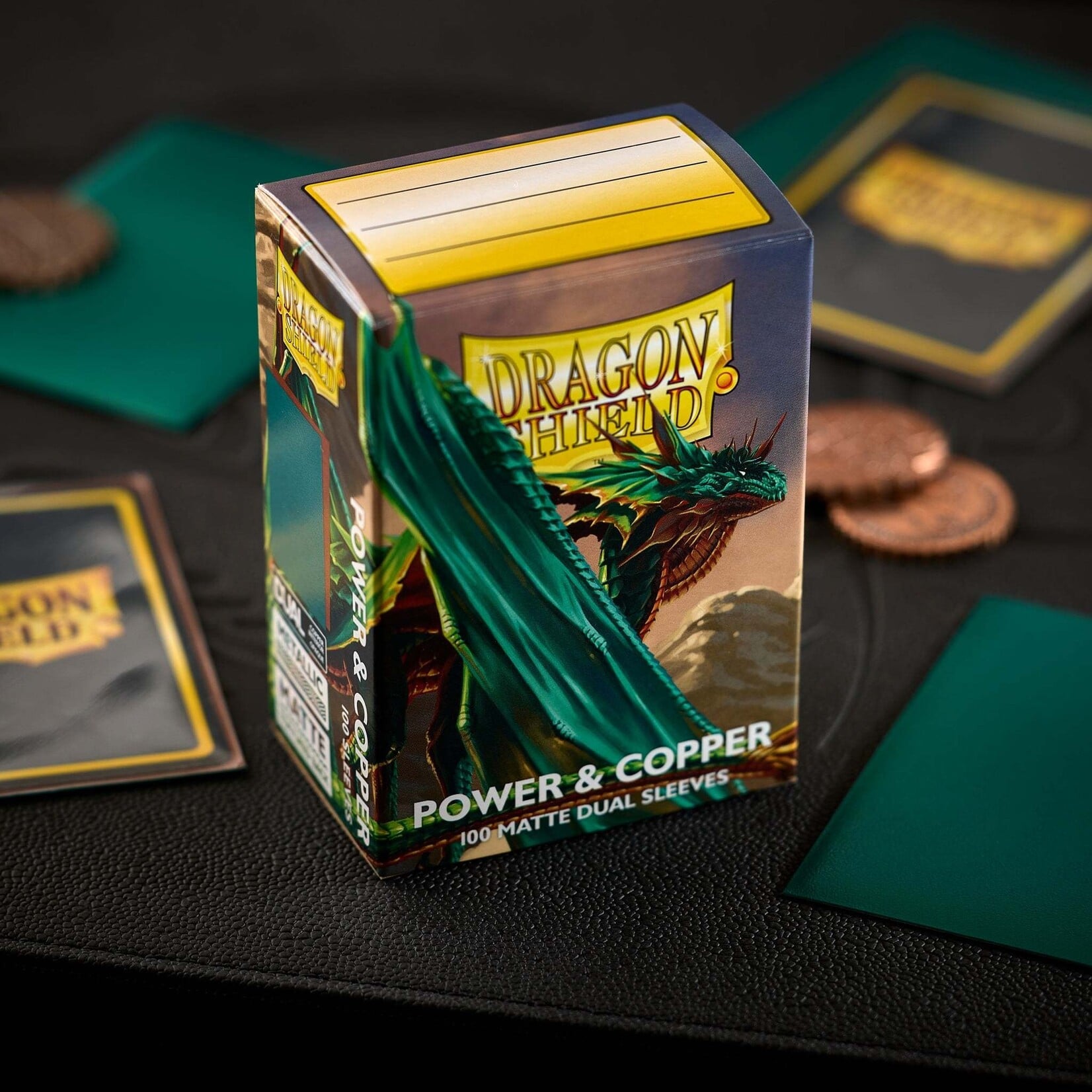 Dragon Shield Standard Size Matte Dual Sleeves - Power & Copper (100ct)