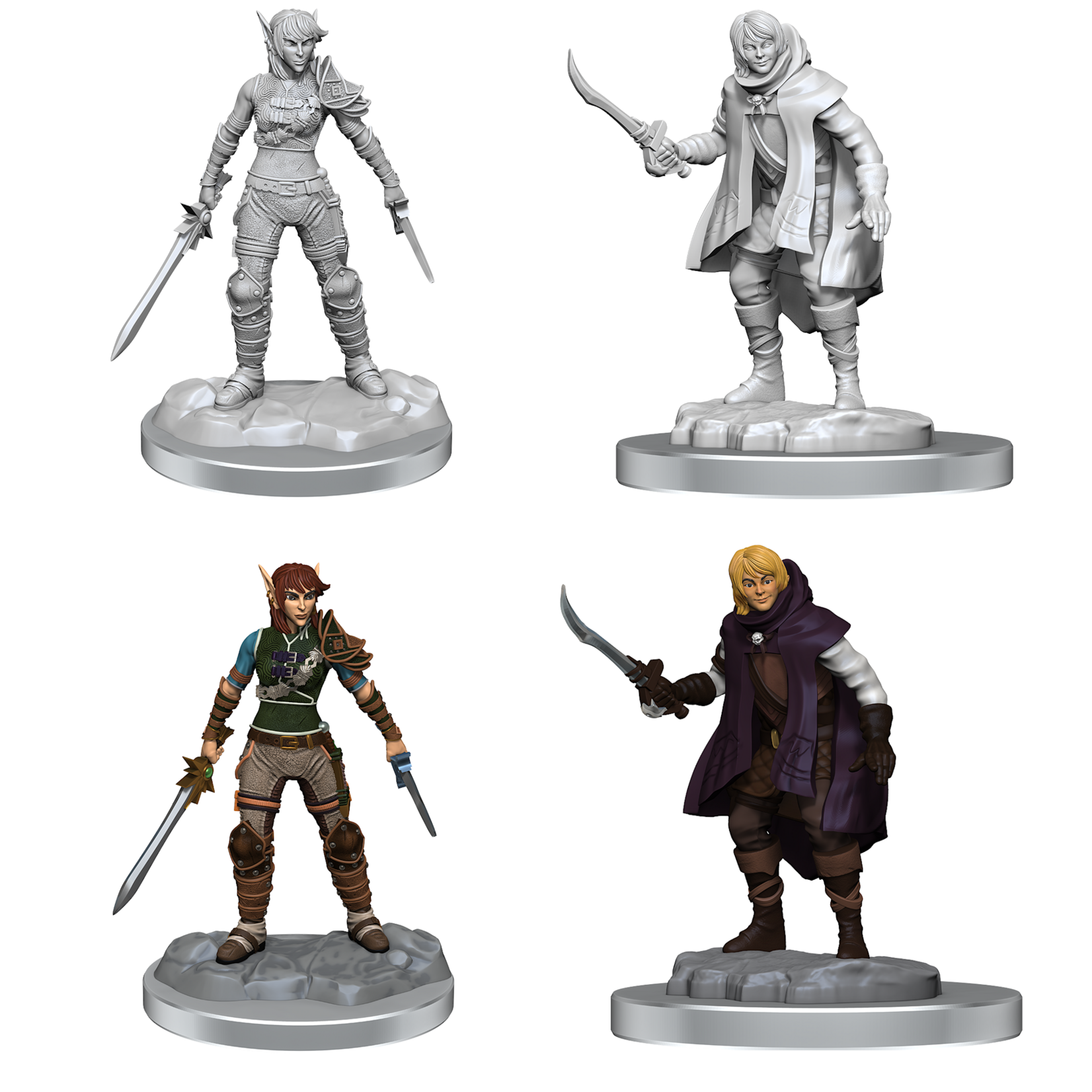 WizKids D&D Nolzur's Marvelous Miniatures: Elf Rogue & Half-Elf Rogue Protege - Wave 19