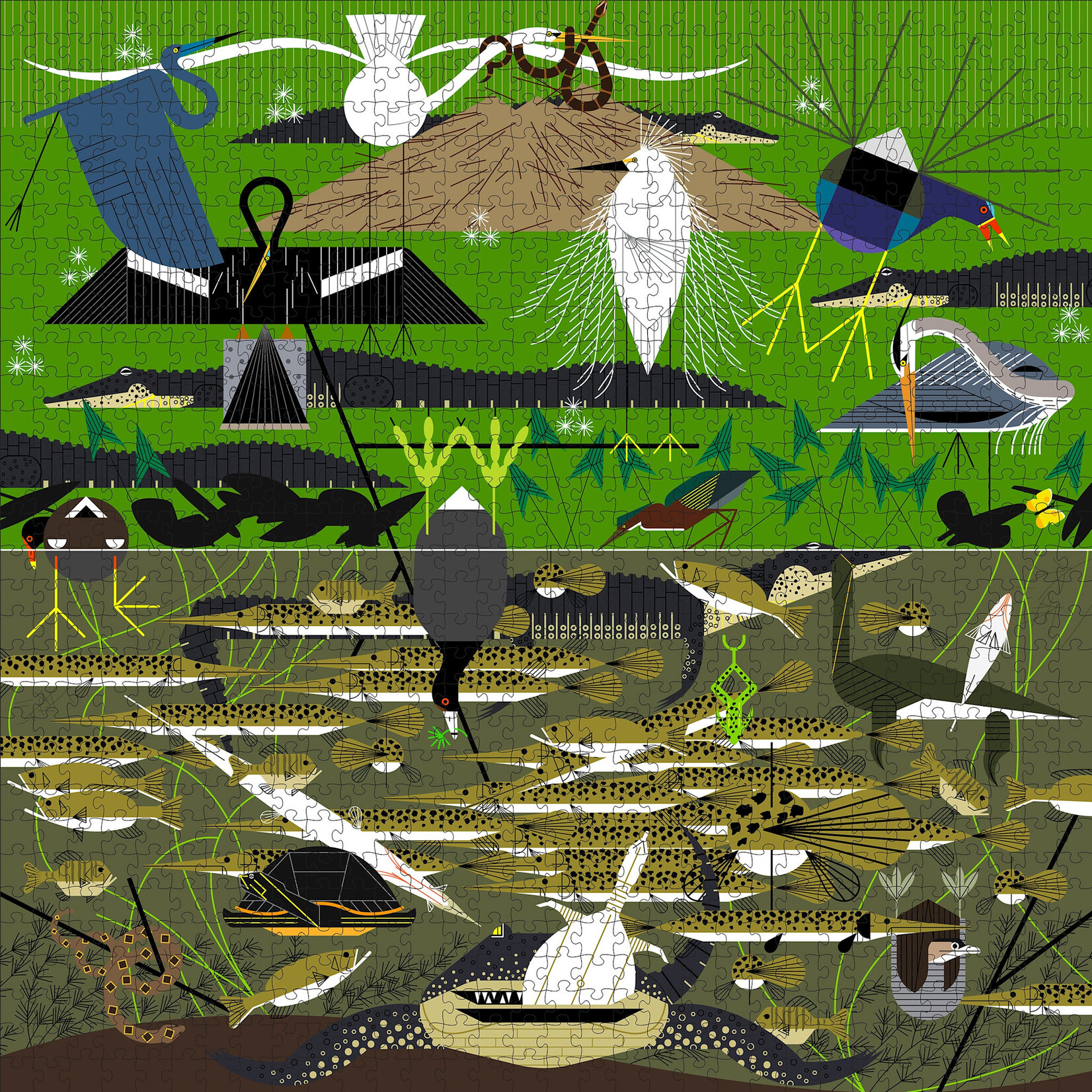 Pomegranate Charley Harper: The Everglades 1000-Piece Jigsaw Puzzle