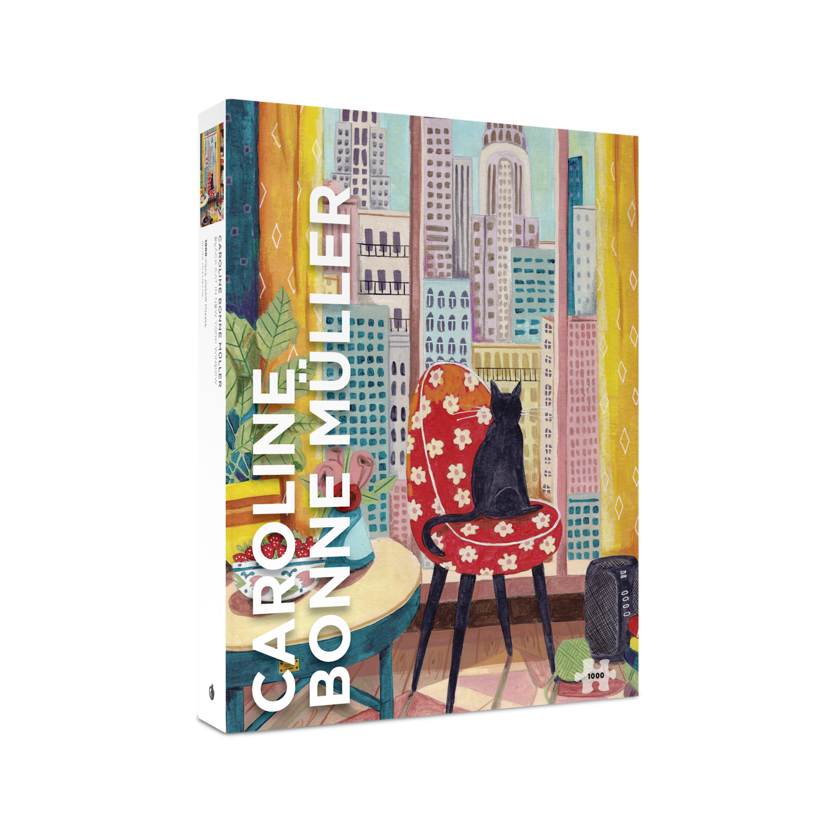 Pomegranate Caroline Bonne Müller: Black Cat in New York Window 1000-Piece Jigsaw Puzzle