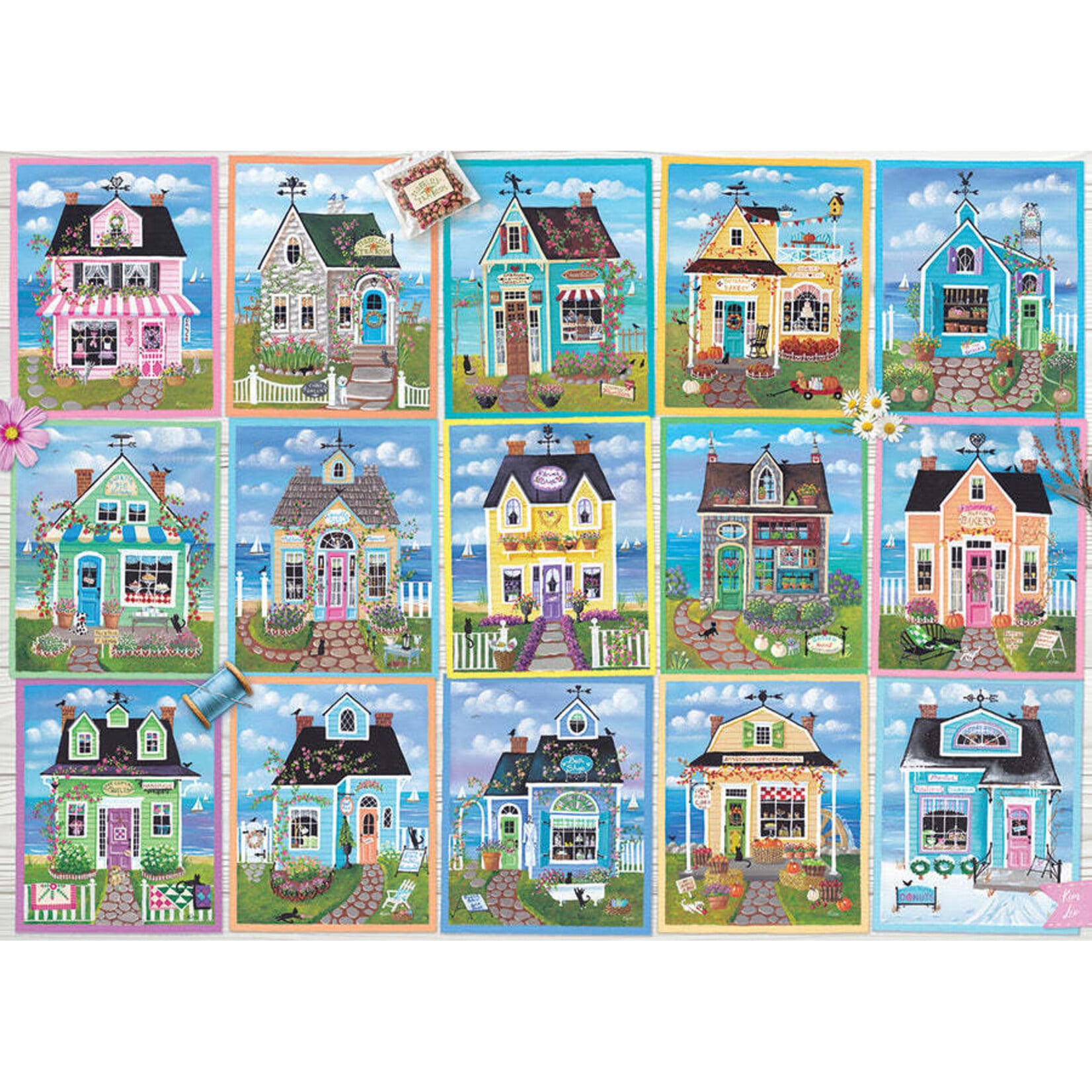 Cobble Hill Seaside Shops 1000 Piece Puzzle