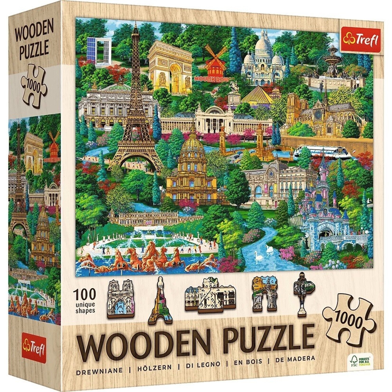 Trefl USA France - Famous Places 1000 Piece Wooden Puzzle