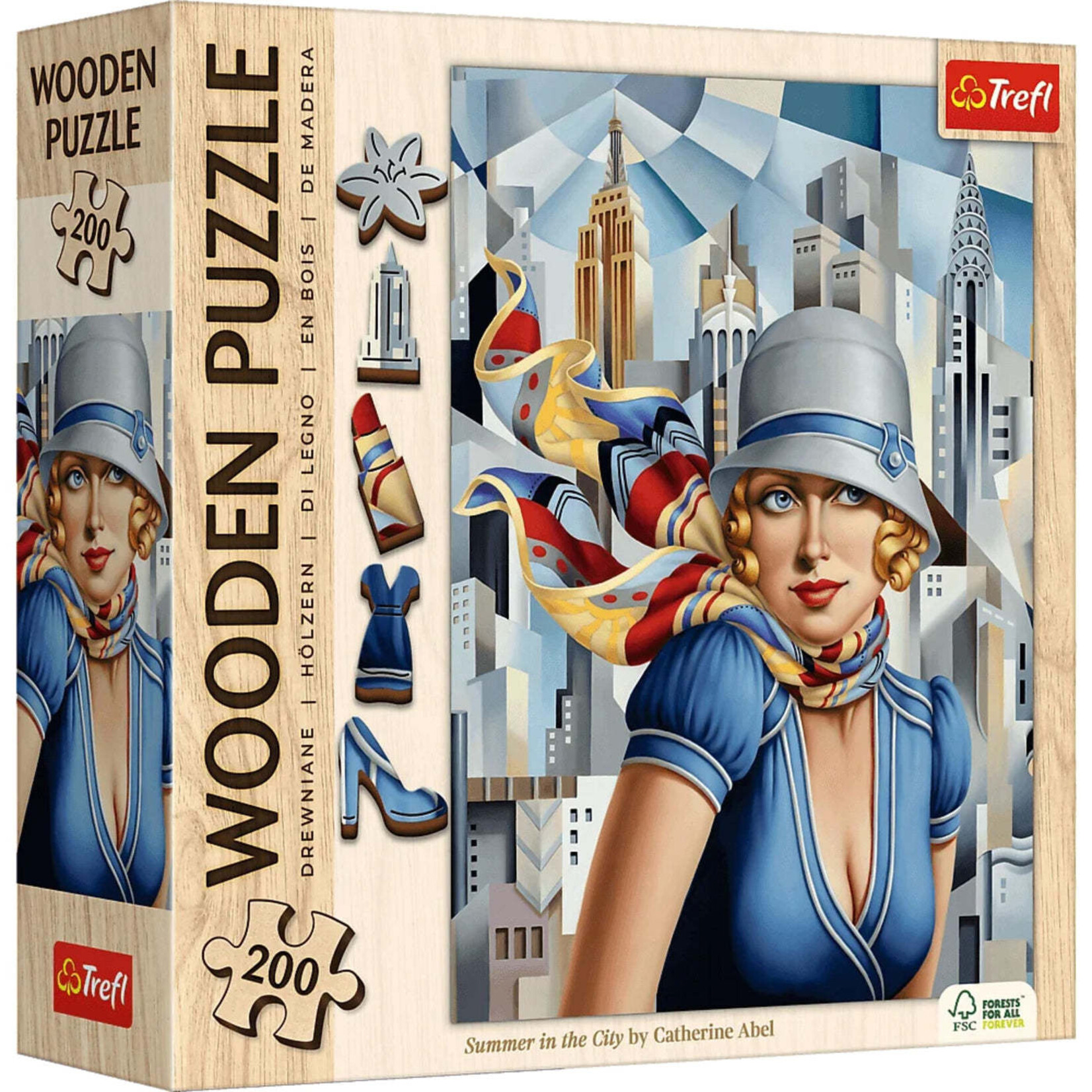 Trefl USA Summer in the City 200 Piece Wooden Puzzle