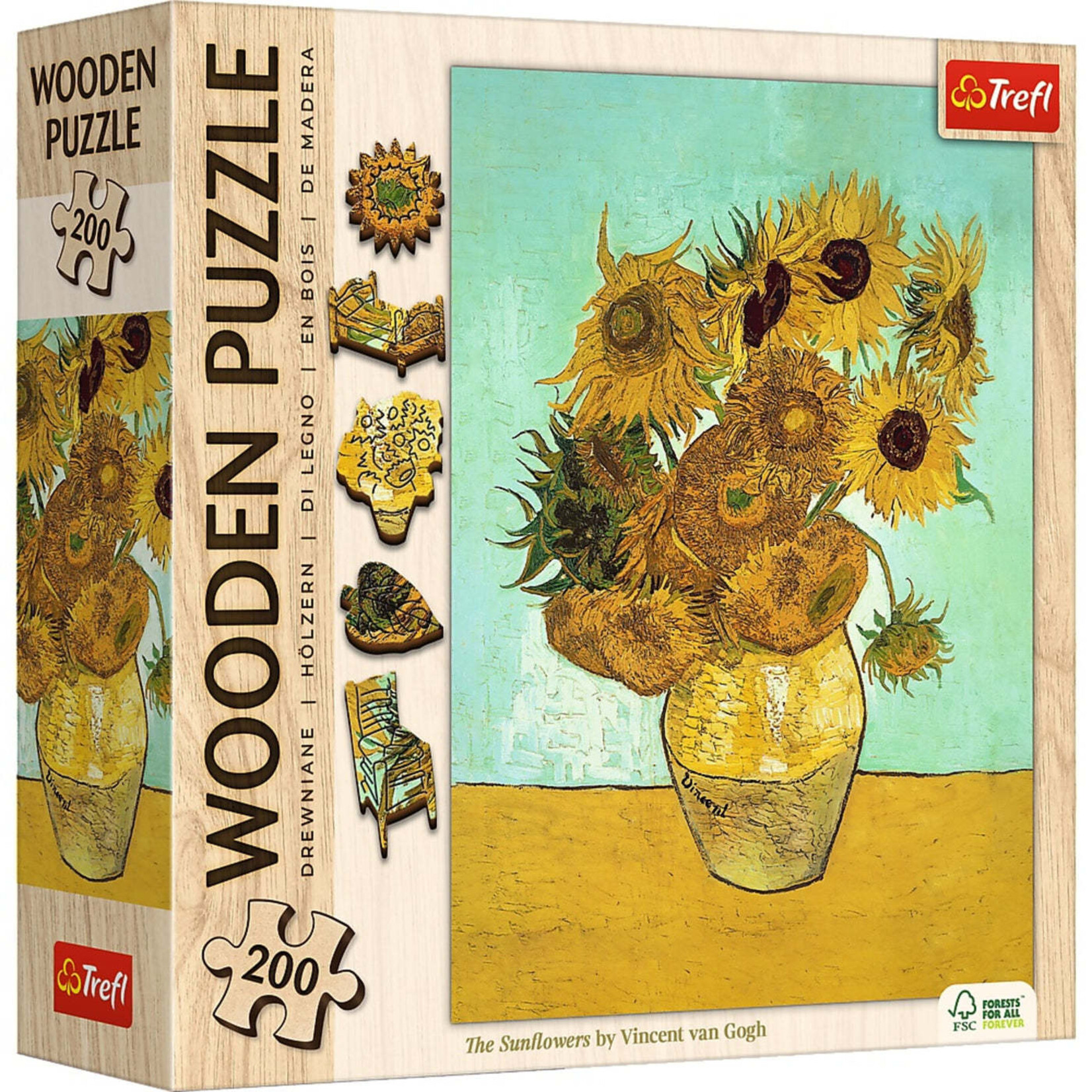 Trefl USA Sunflowers 200 Piece Wooden Puzzle