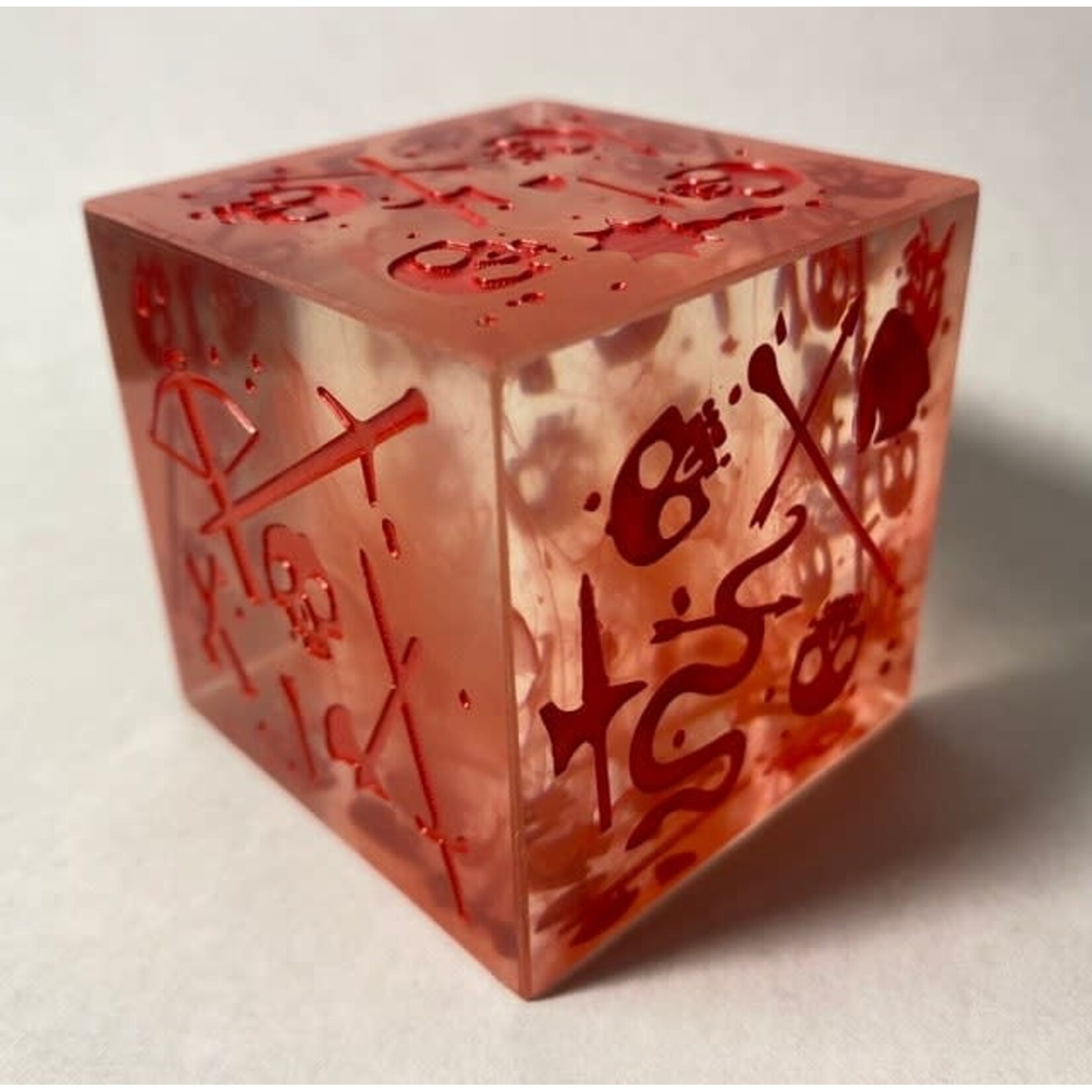 Severed Books Blood Filled Red Massive Gelatinous Cube d6
