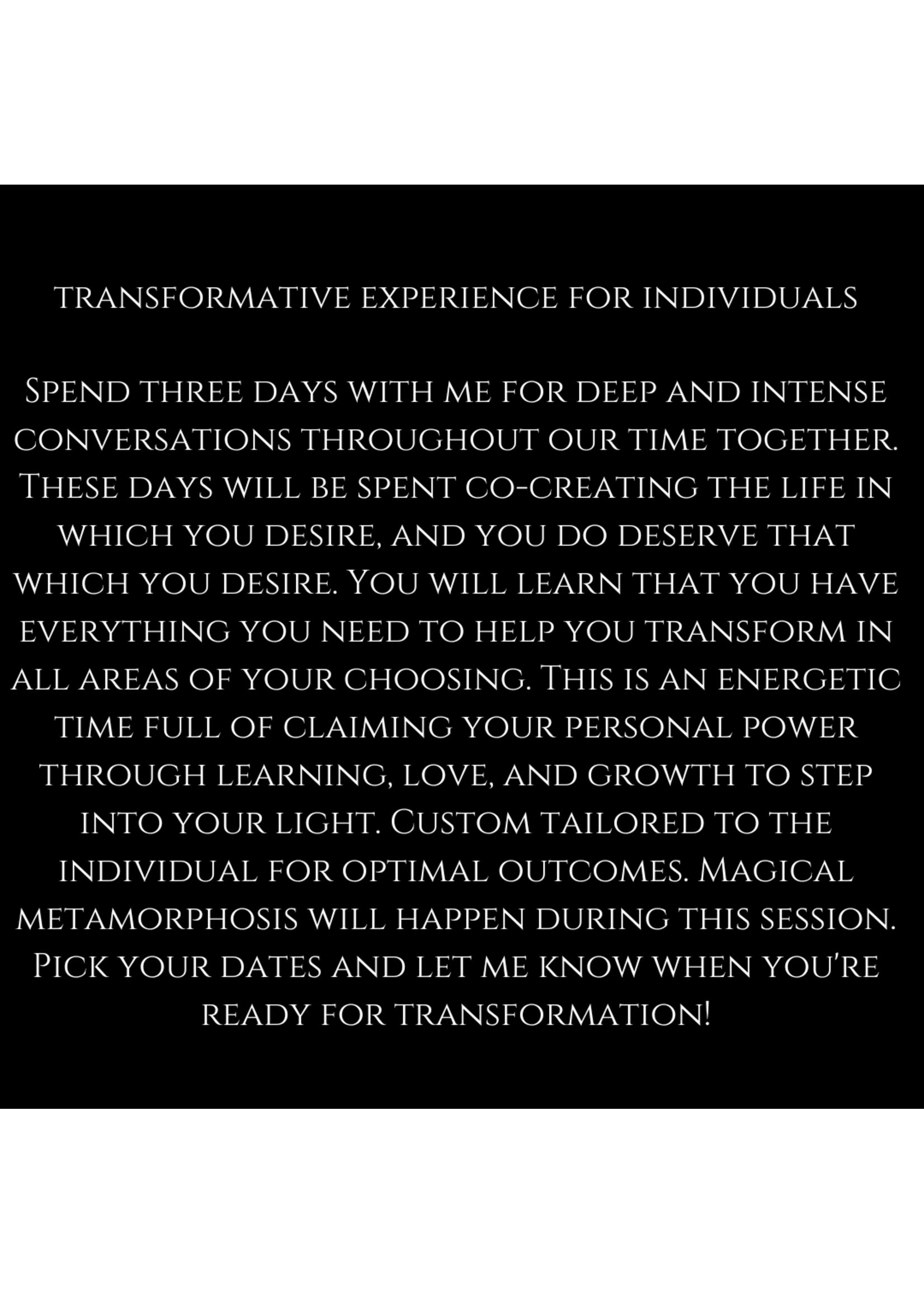 Individual Transformative Experience