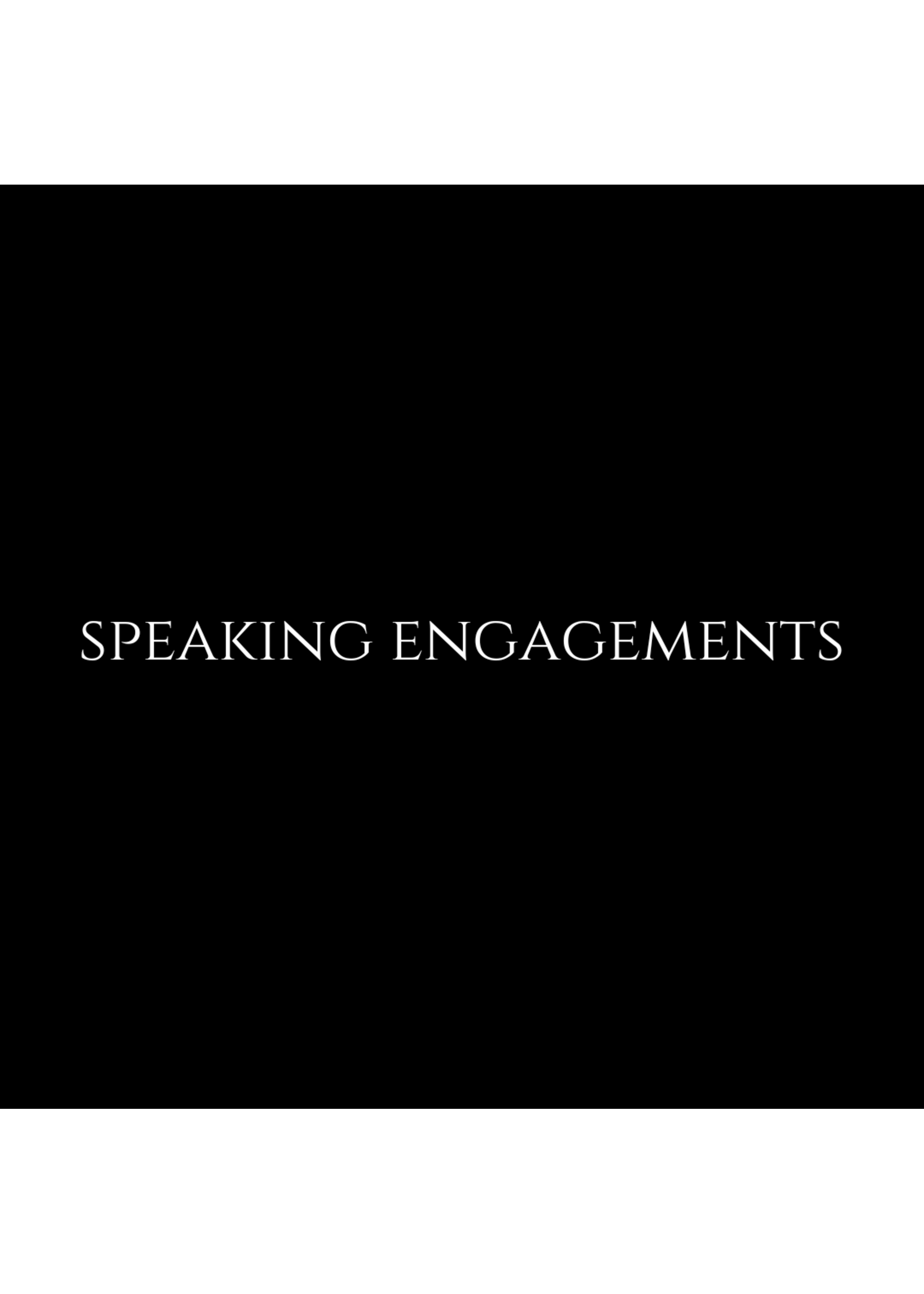 Speaking Engagements