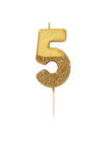 Creative Twist Events Gold Glitter Number Candle 5