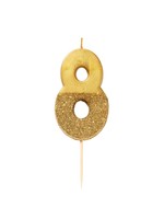 Creative Twist Events Gold Glitter Number Candle 8