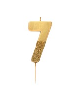 Creative Twist Events Gold Glitter Number Candle 7